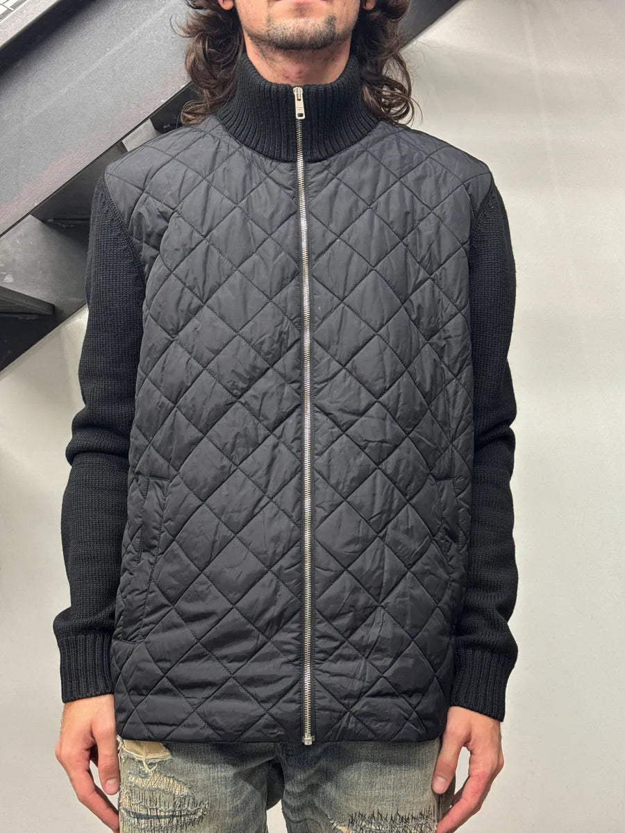 AW2017 Prada Hybrid Quilted Wool & Nylon Black Jacket JJjnfFzt 0