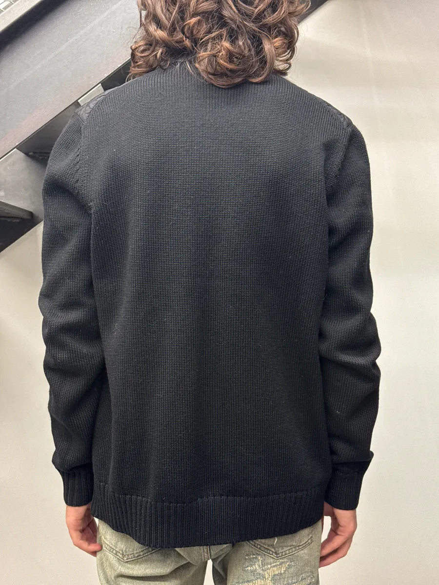 AW2017 Prada Hybrid Quilted Wool & Nylon Black Jacket JJjnfFzt 2