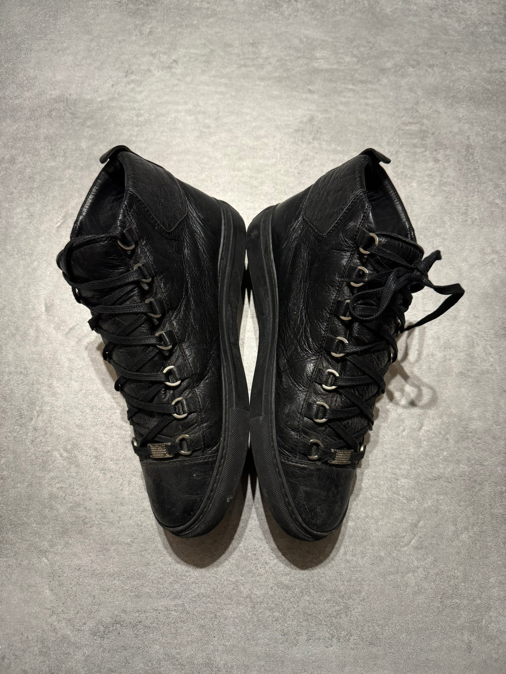 Balenciaga Arena Black High Top Leather (41) - 3