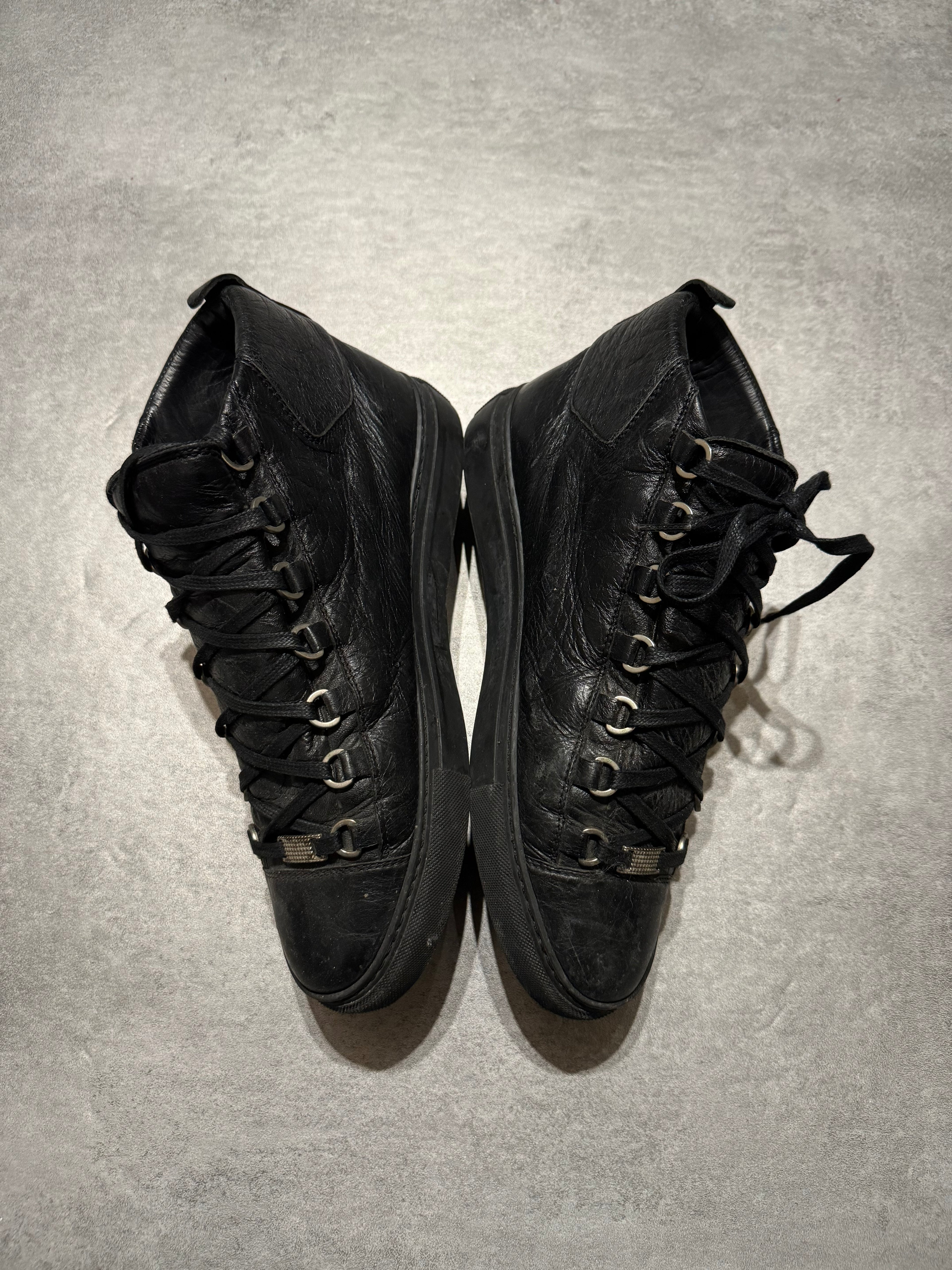 Balenciaga Arena Black High Top Leather (41) - 3