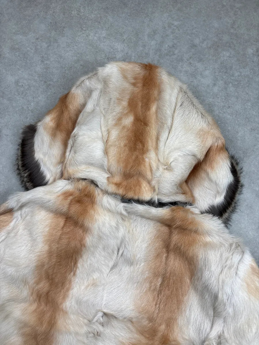 2000s Prada Ivory Fur Pony Hair Zip-Up Bomber Jacket JOZezSqH 10