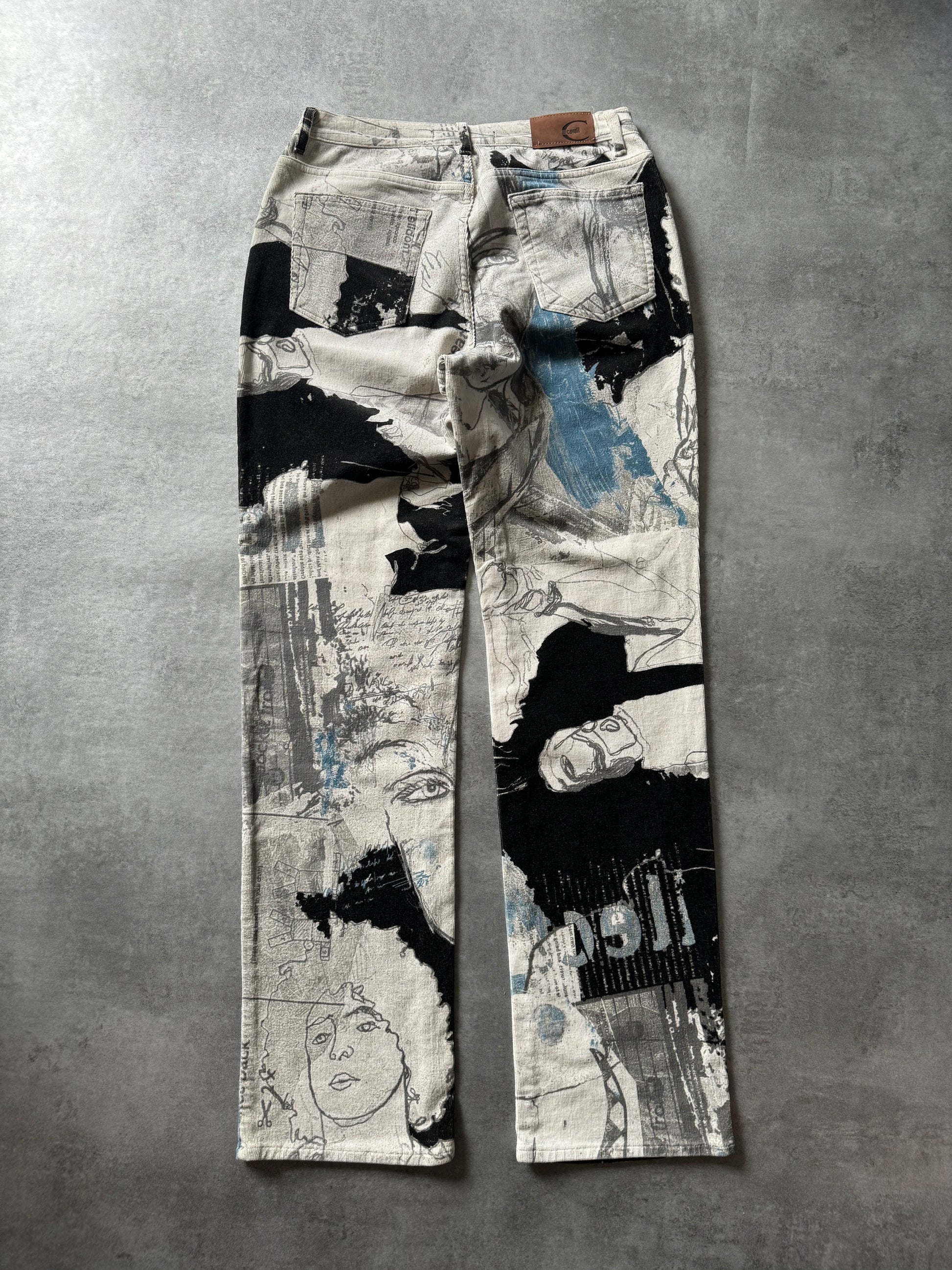 SS2005 Cavalli Velvet Comics Art Relaxed Pants  (M) - 6