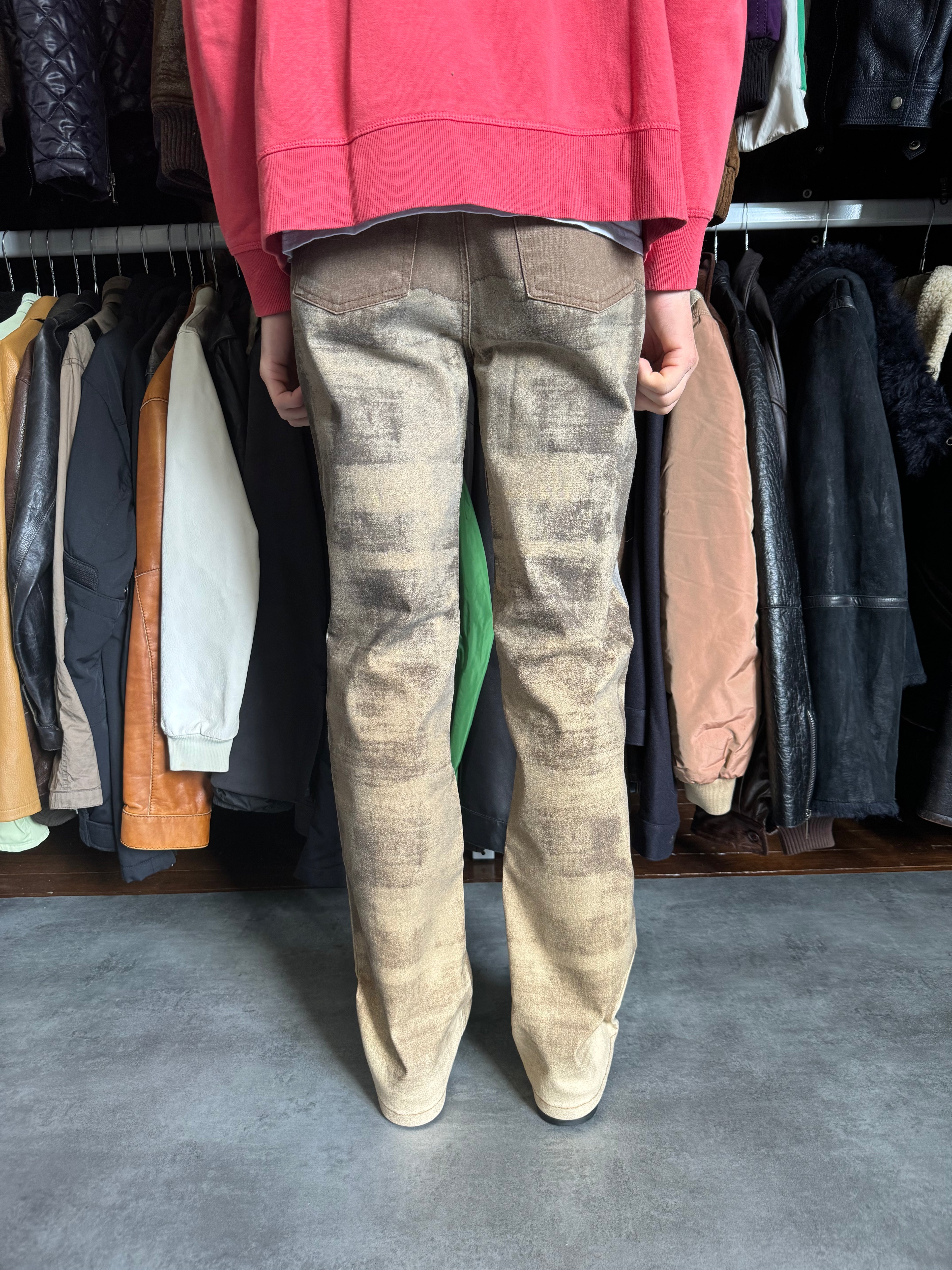 FW01 Roberto Cavalli Brown Autumn Forest Wood Pants (S) - 4