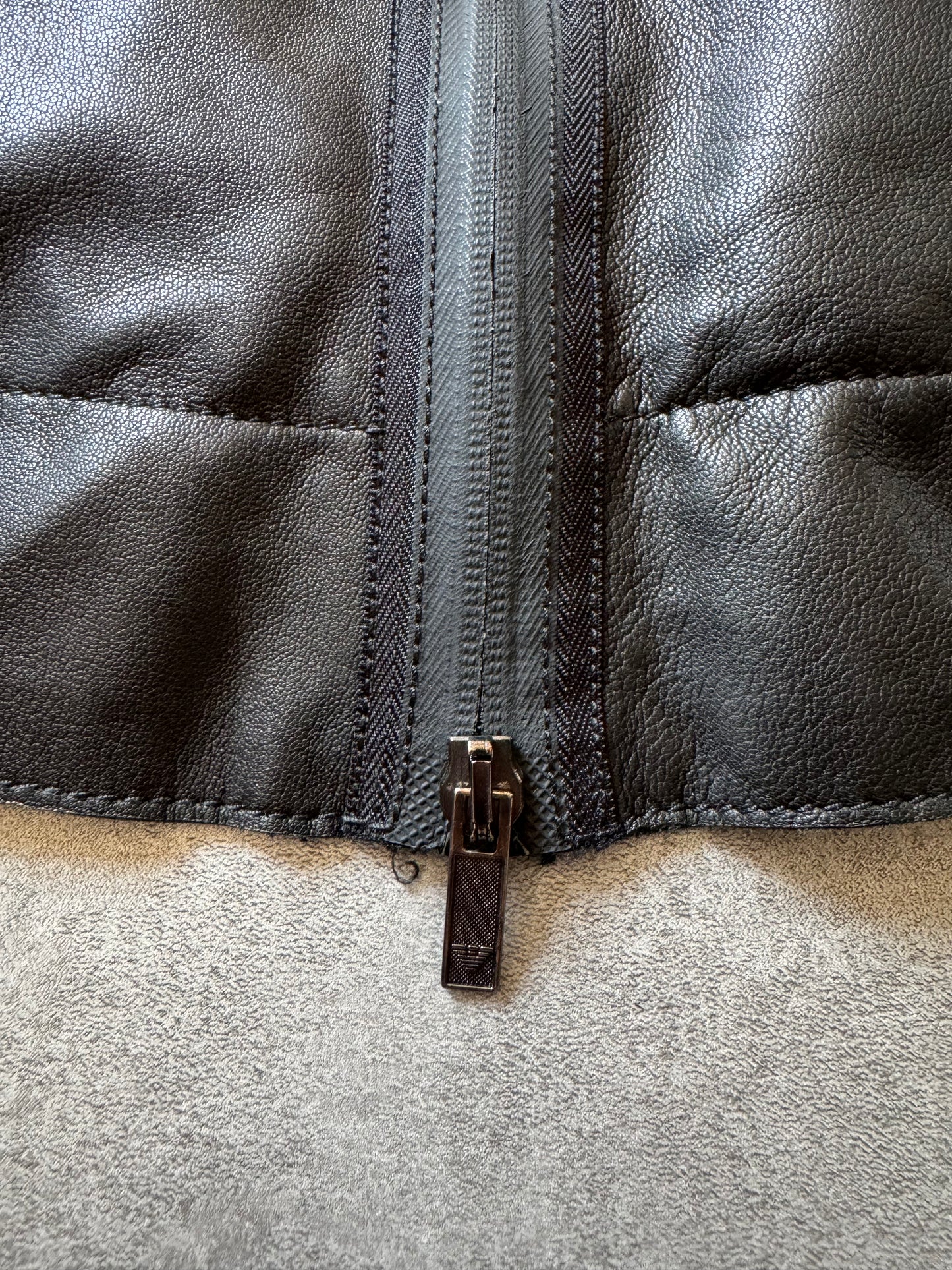SS2009 Emporio Armani Black Pure Leather Jacket (L) - 10