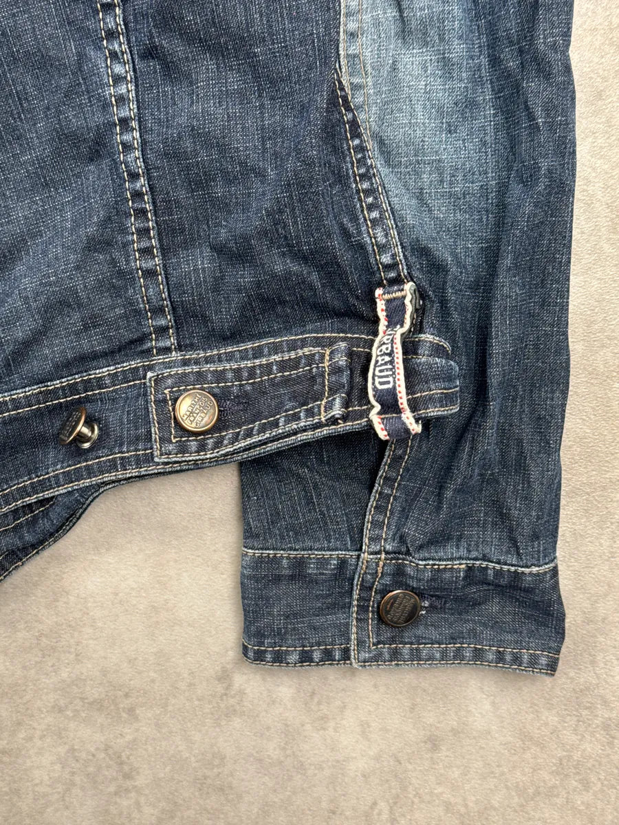2000s Marithé + François Girbaud Navy Faded Zip-Up Denim Jacket JZjwVWaN 7