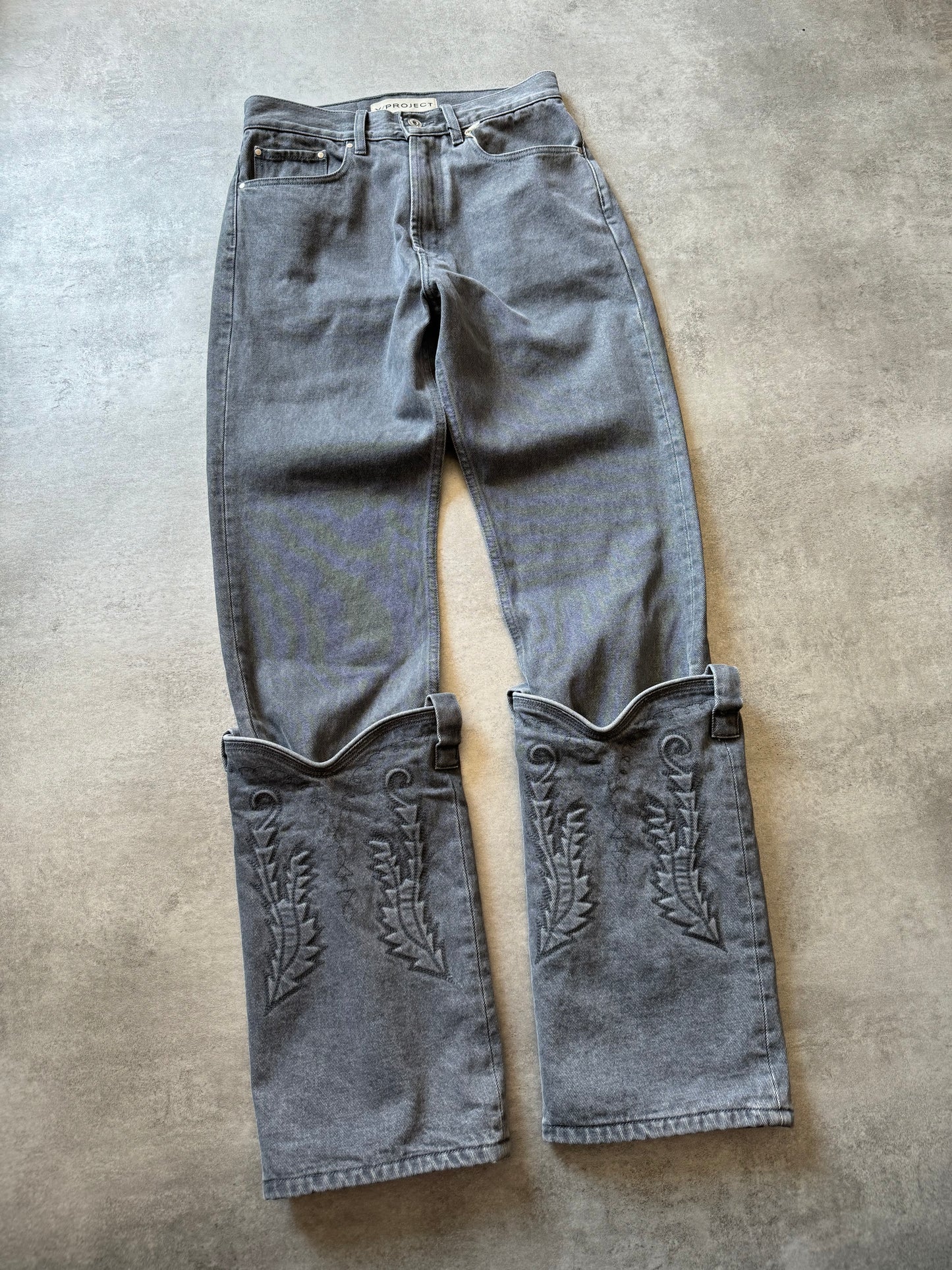 Y/Project Grey Mini Cowboy Jeans (S) - 7