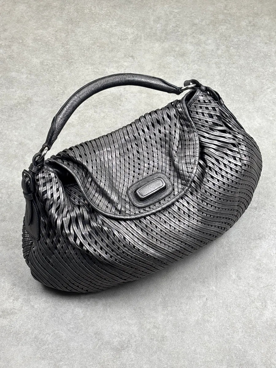 Jil Sander Grey Leather Woven Top Handle Handle Bag JbMsrwVo 3