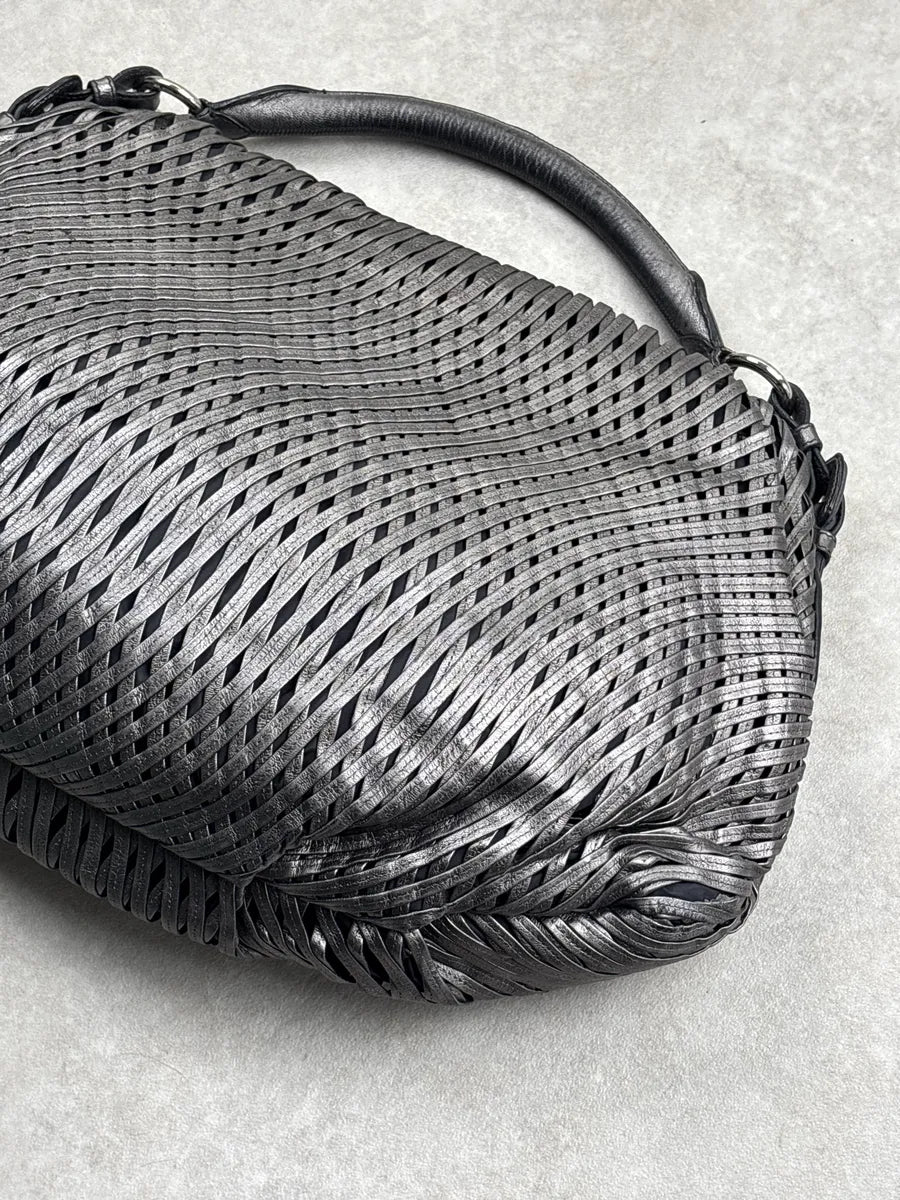 Jil Sander Grey Leather Woven Top Handle Handle Bag JbMsrwVo 11