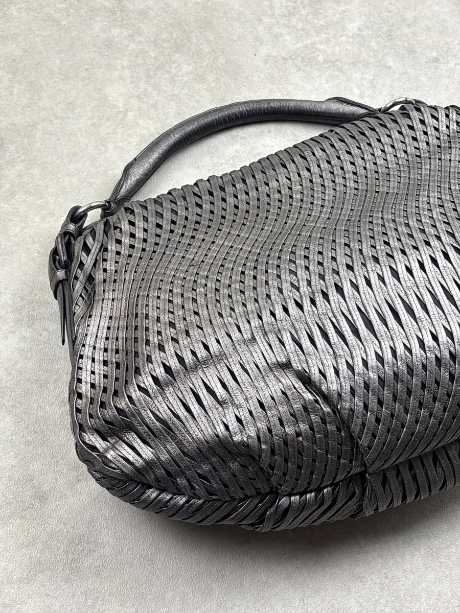 Jil Sander Grey Leather Woven Top Handle Handle Bag JbMsrwVo 12
