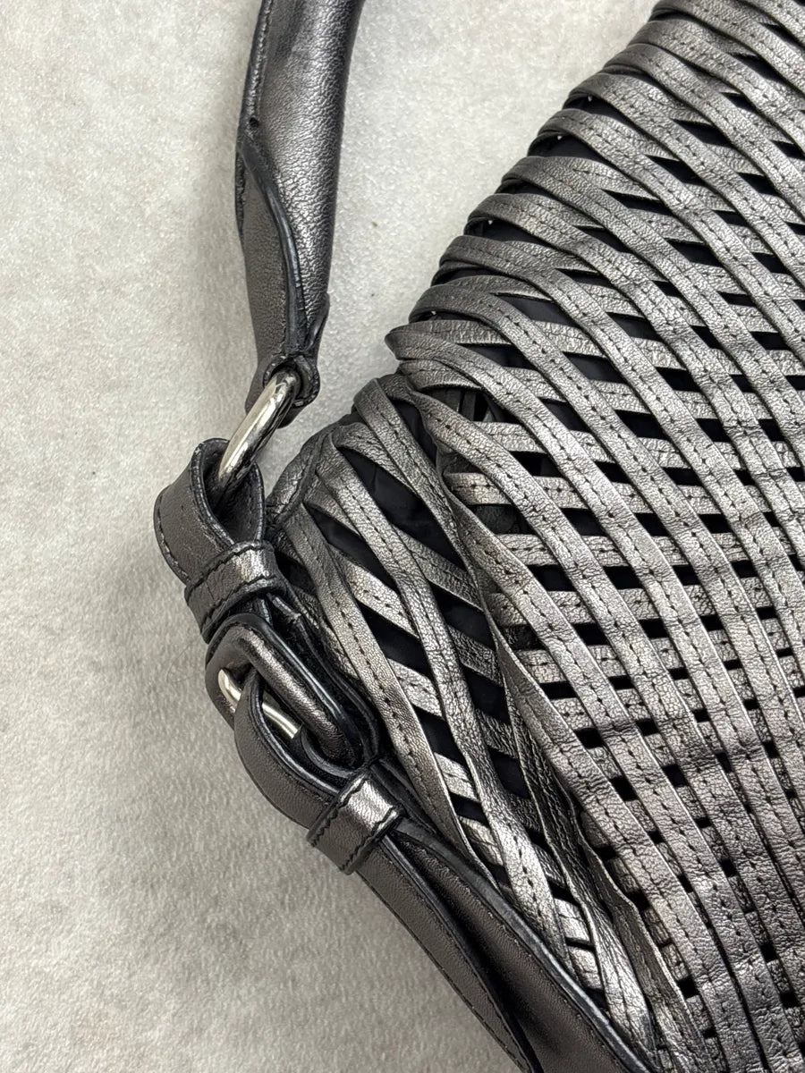 Jil Sander Grey Leather Woven Top Handle Handle Bag JbMsrwVo 14