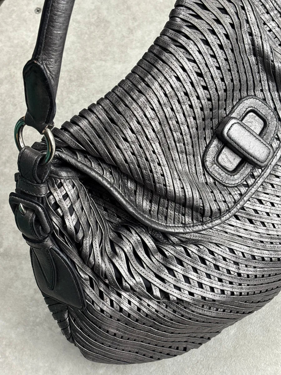 Jil Sander Grey Leather Woven Top Handle Handle Bag JbMsrwVo 15