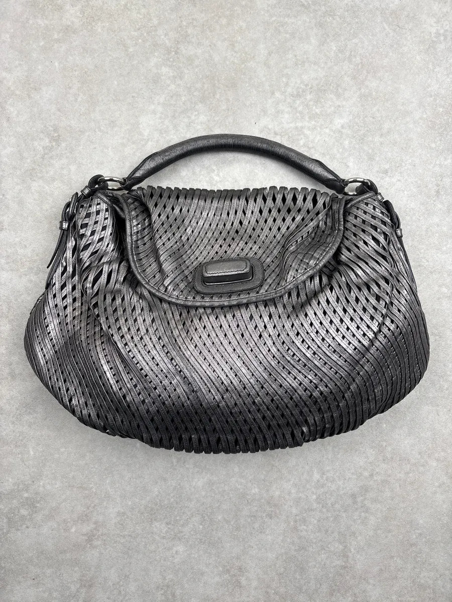 Jil Sander Grey Leather Woven Top Handle Handle Bag JbMsrwVo 1