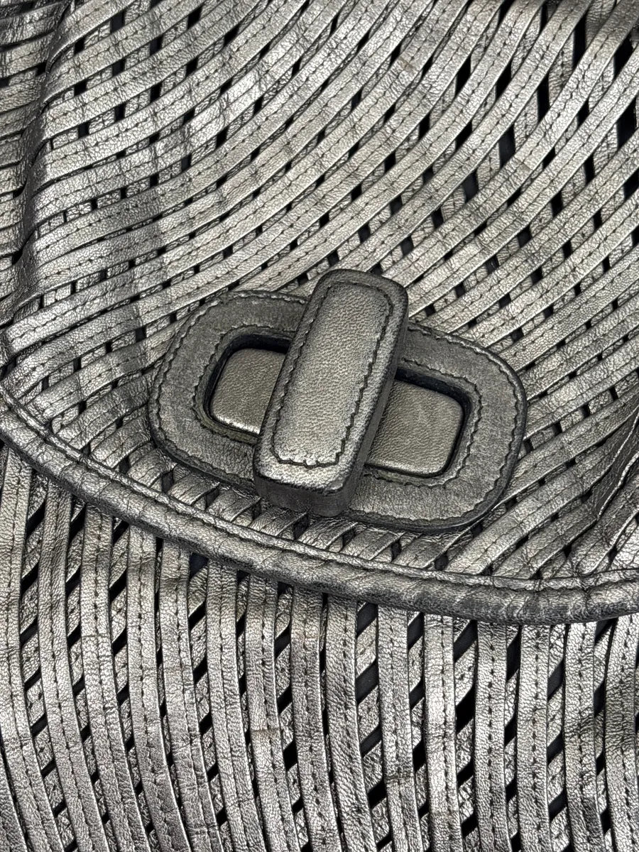 Jil Sander Grey Leather Woven Top Handle Handle Bag JbMsrwVo 10