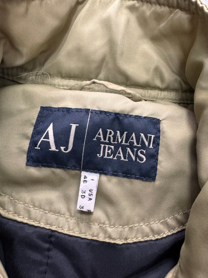 2000s Armani Beige Washed Utility Drift Bomber Jacket (S) - 7