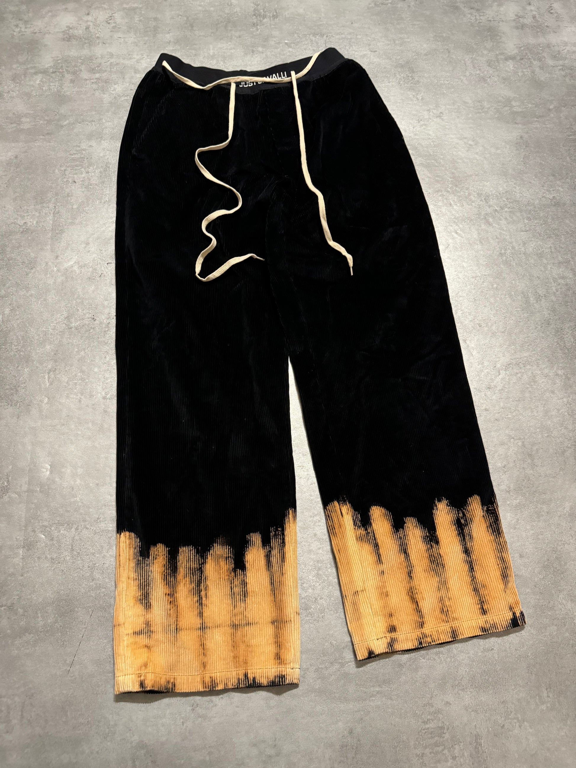 SS2022 Cavalli Fire Magma Velvet Large Cozy Navy Pants (L/XL) - 9