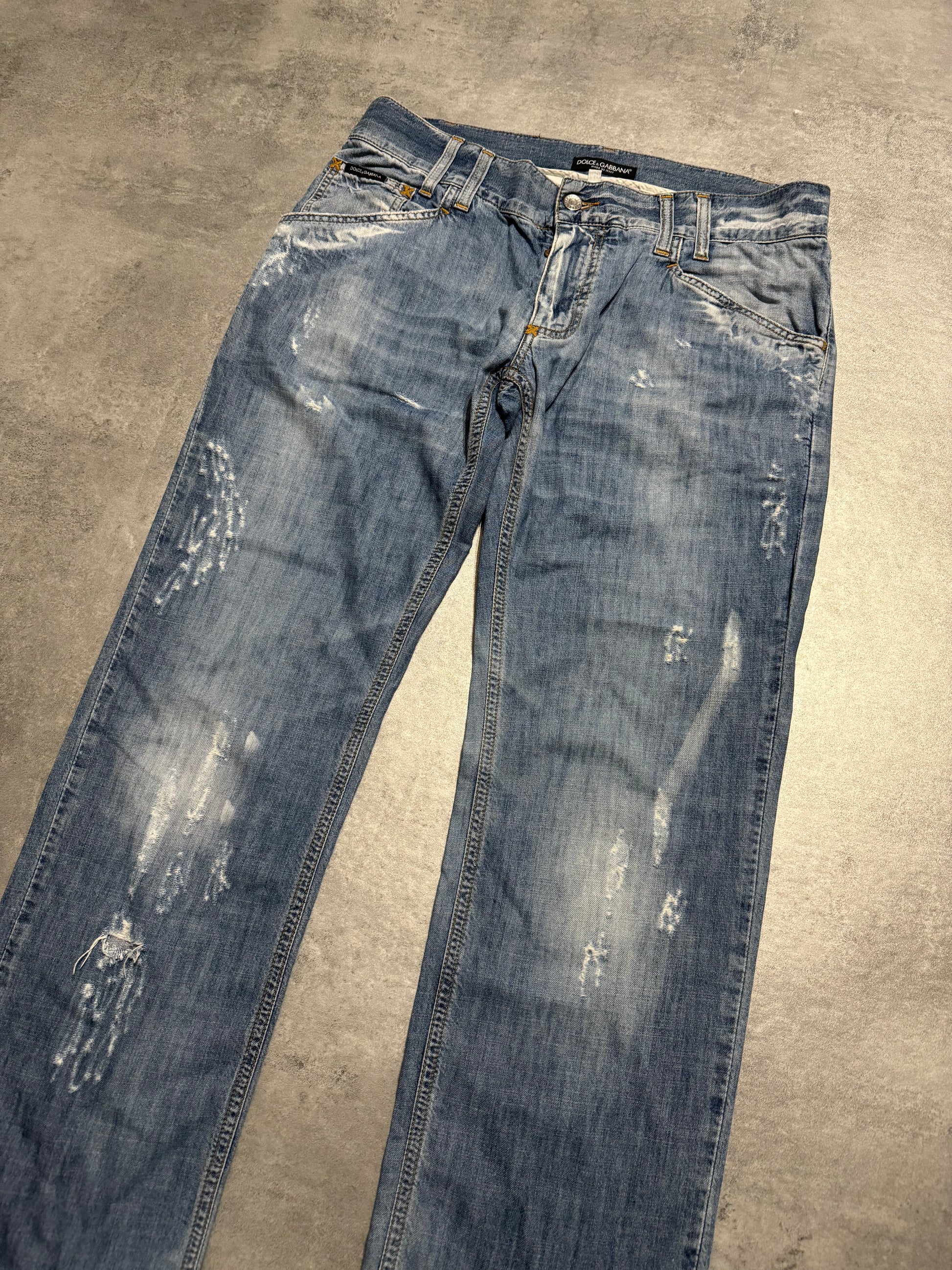 SS2006 Dolce & Gabbana Distressed Relaxed Denim Jeans (L) - 8