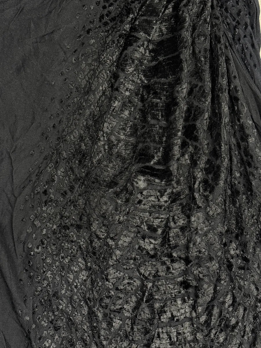 SS2005 Roberto Cavalli Black Velvet Snake Brooch Draped Top JljkTScr 4