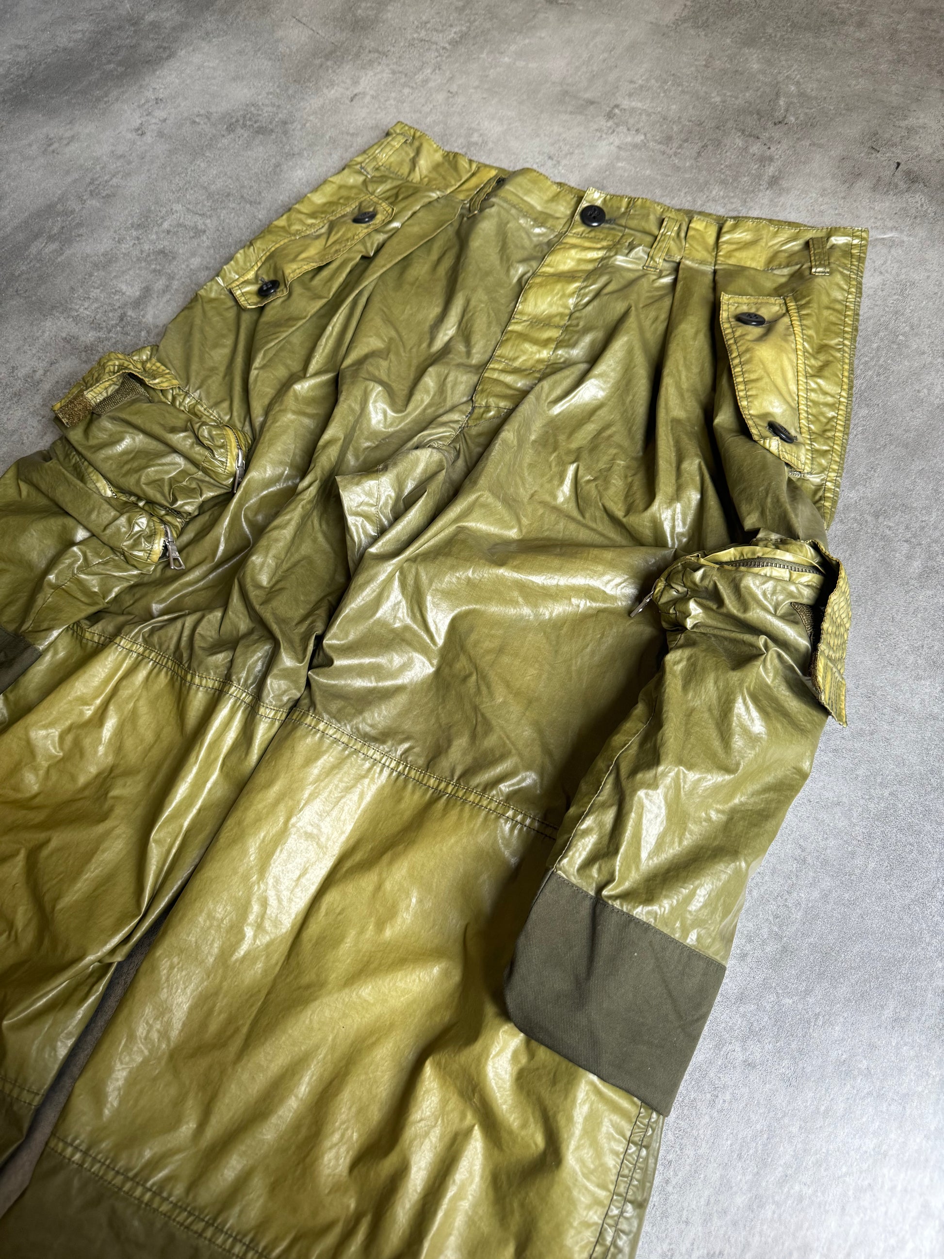 Dries Van Noten Olive Tactical Cargo Pants (XL) - 9