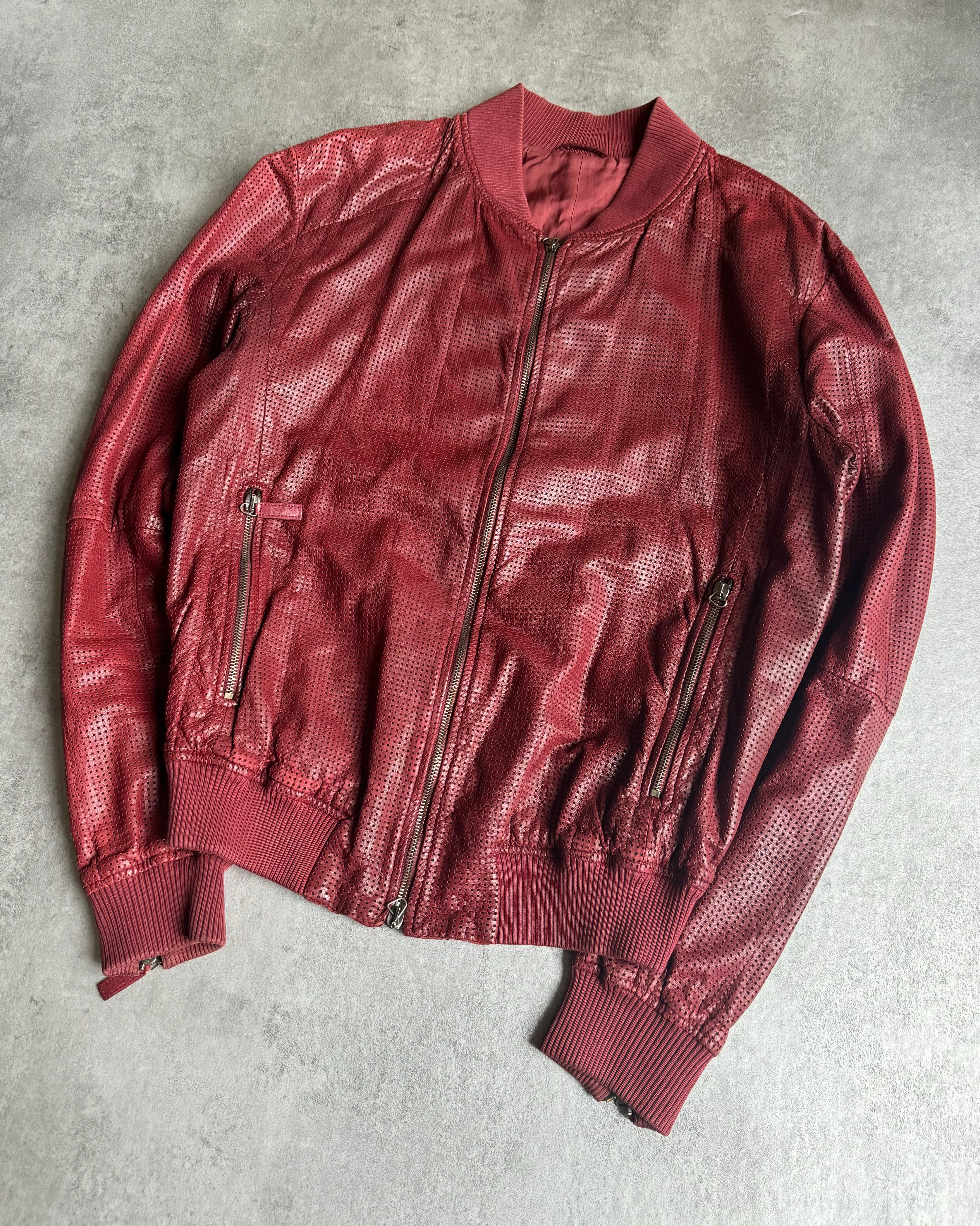 SS2010 Emporio Armani Red Lamb Leather Pure Italian Jacket (M) - 4