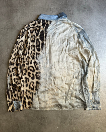 2000s Roberto Cavalli Silk Leopard Shirt  (S) - 2