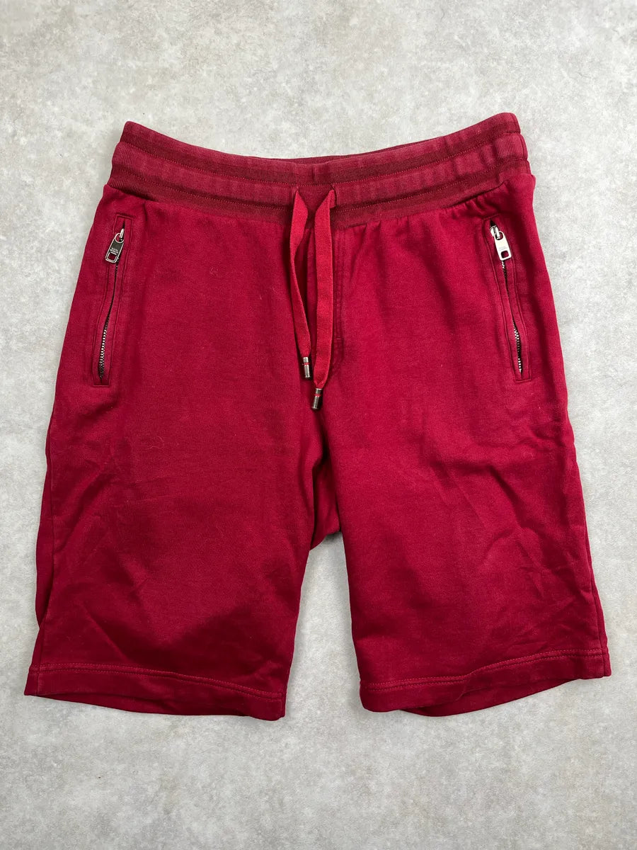 2000s Dolce & Gabbana Red Logo Plaque Zip Pocket Shorts JxFvyNcL 0