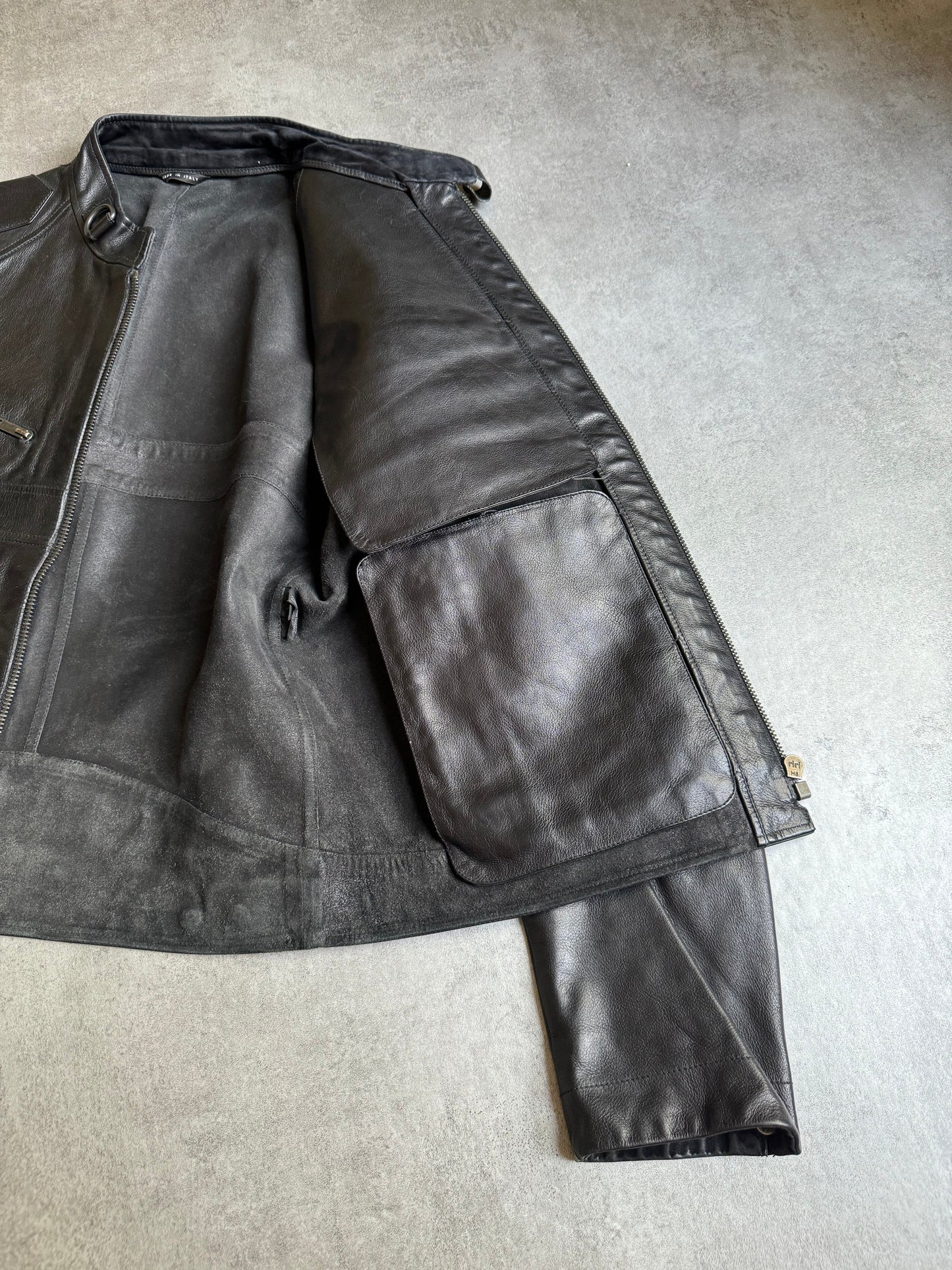 AW2004 Gucci Black Cafe Moto Biker Leather Jacket by Tom Ford (L) - 6