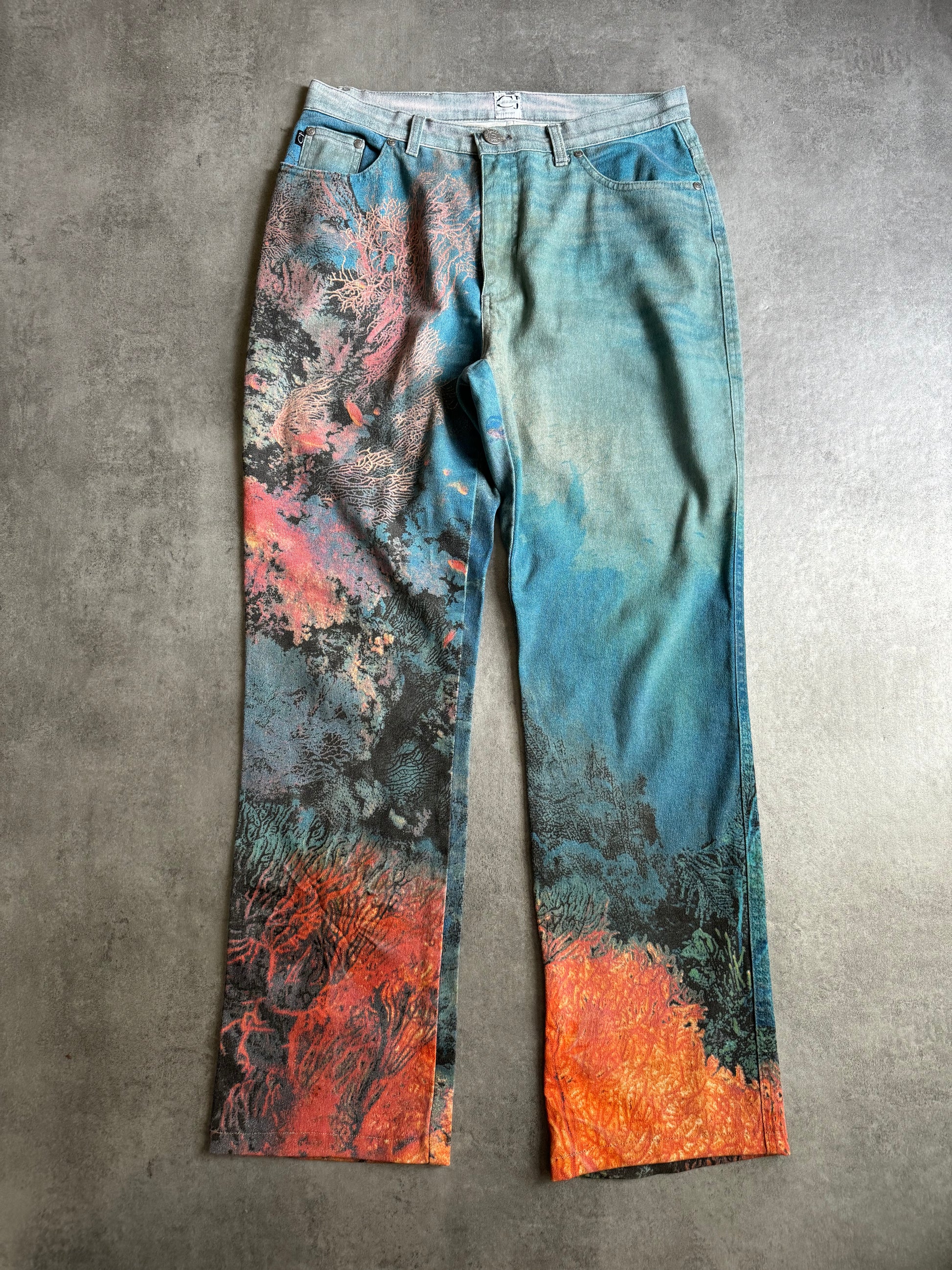 SS1998 Cavalli Renaissance Ocean Coral Pants (S) - 4