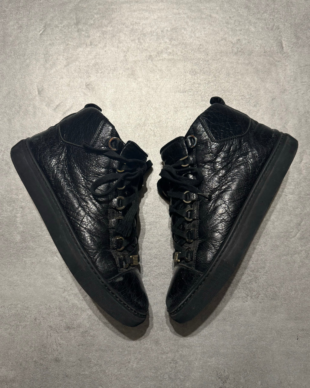 Balenciaga Arena Black High Leather Shoes (37,5) - 2