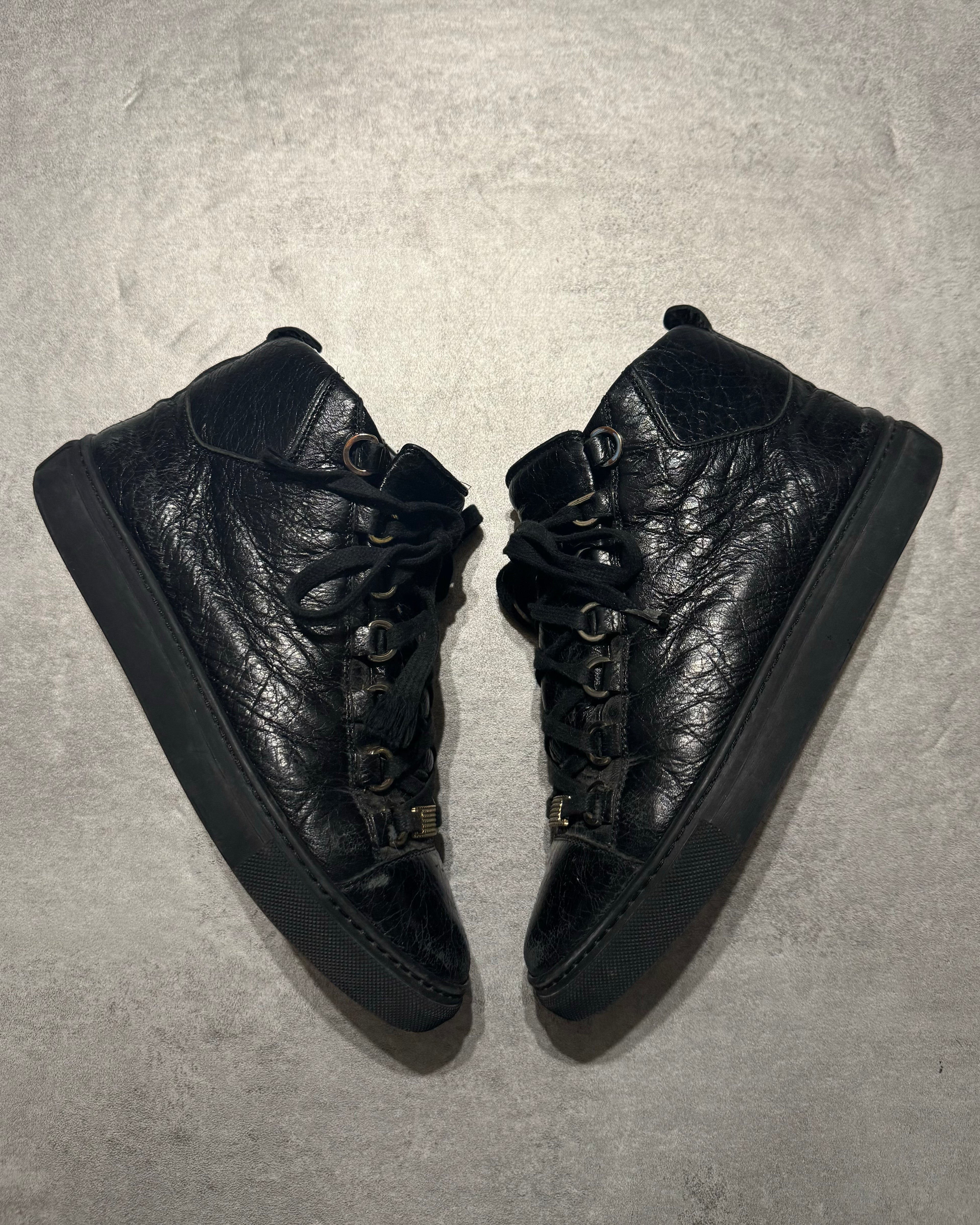 Balenciaga Arena Black High Leather Shoes (37,5) - 2