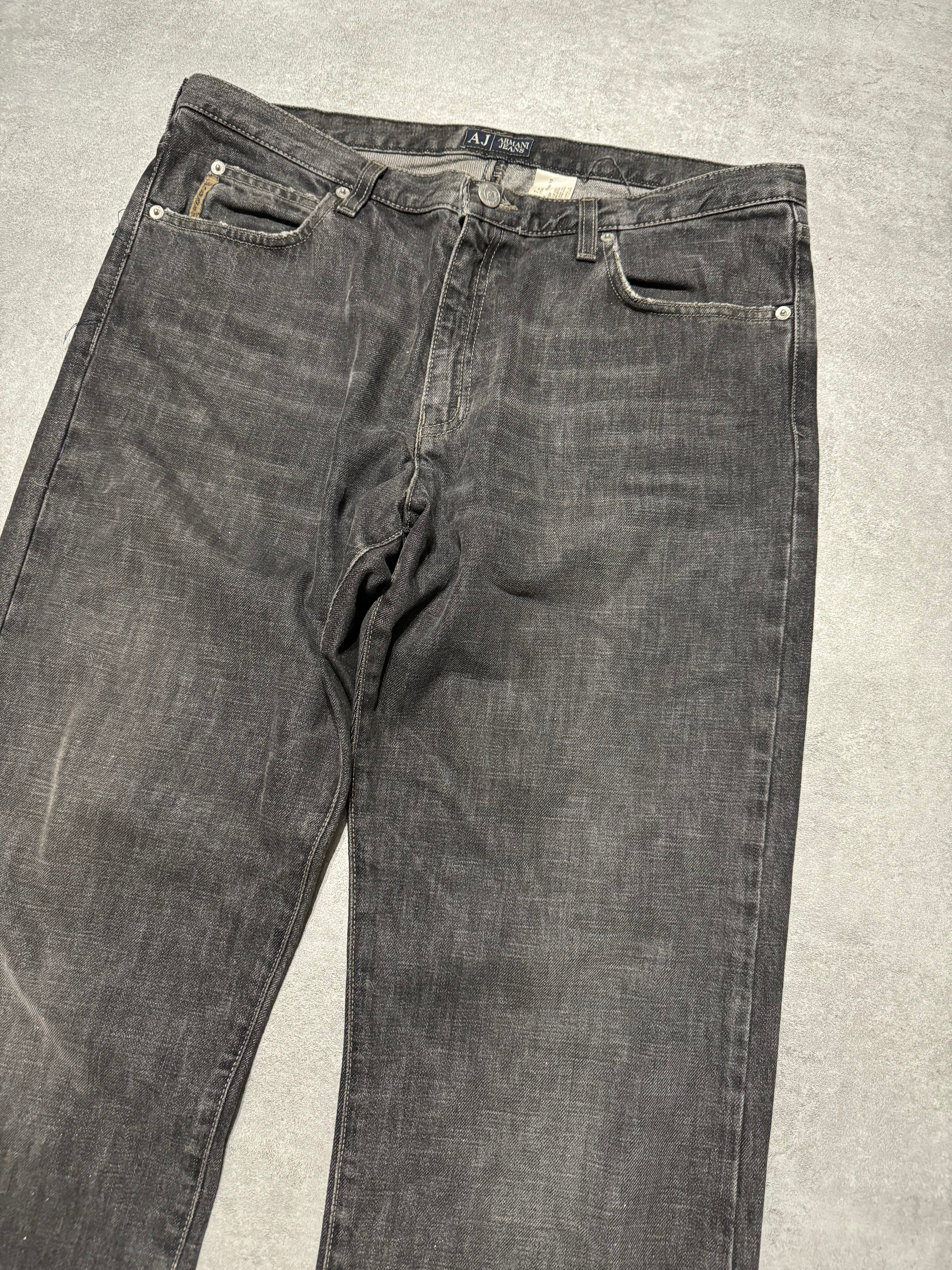 2000s Armani Grey Large Cozy Denim Jeans (L) - 8