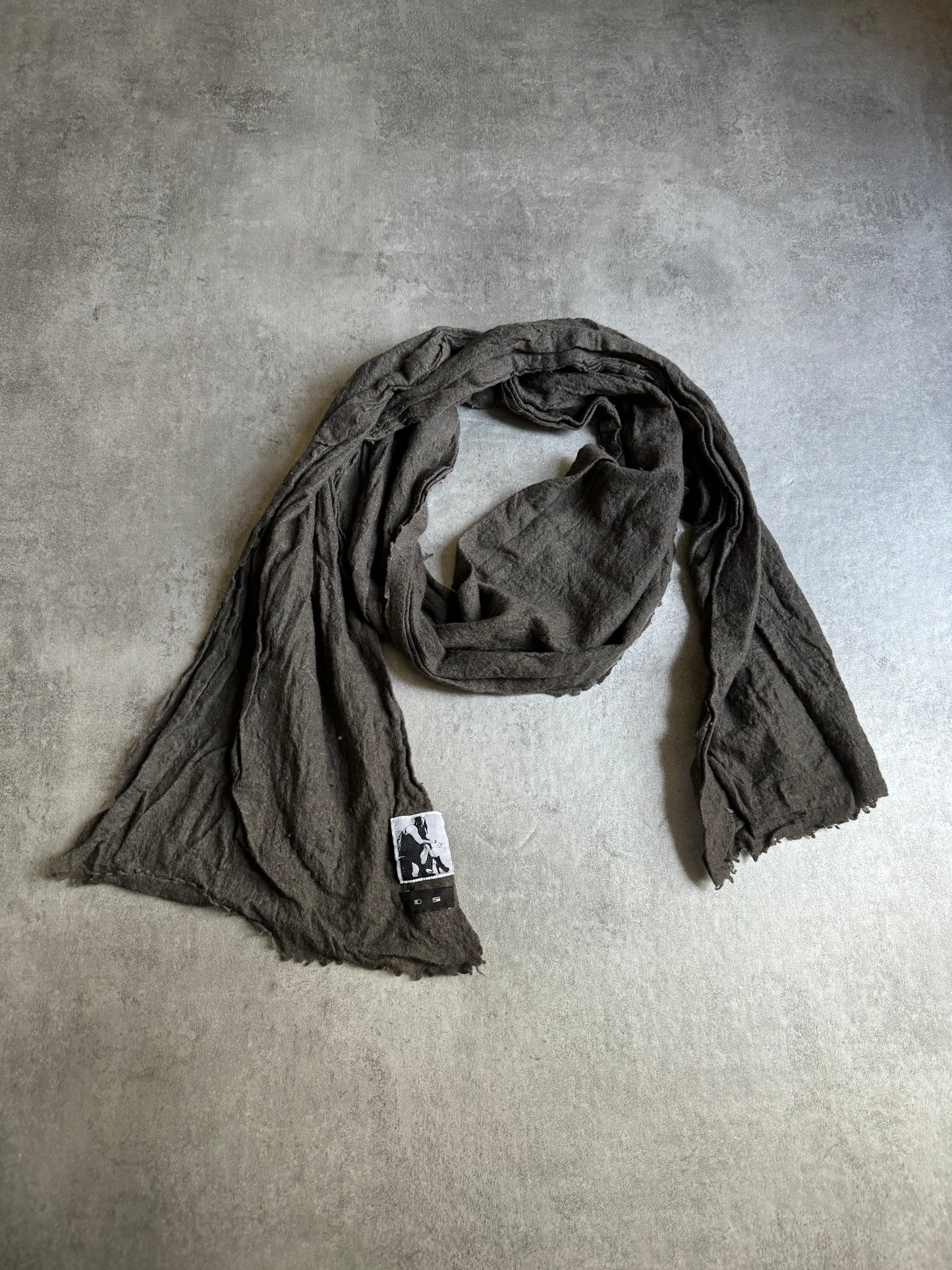 SS2018 Rick Owens Olive Cozy Scarf (OS) - 2