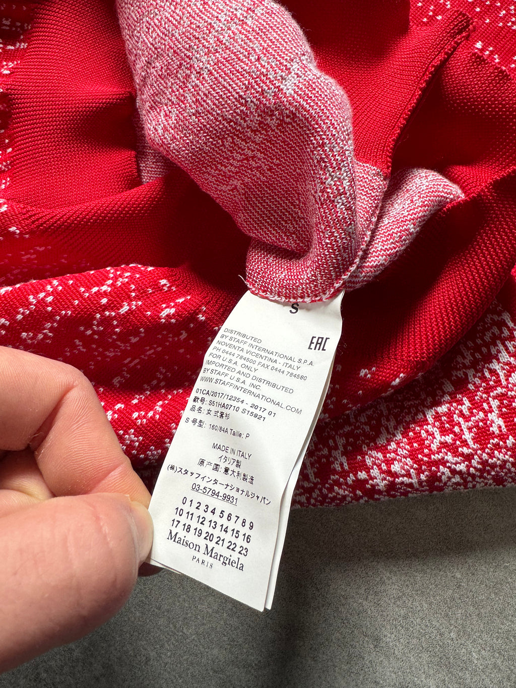 SS2017 Maison Margiela Pixelized Red Human Polo Shirt (S) - 8