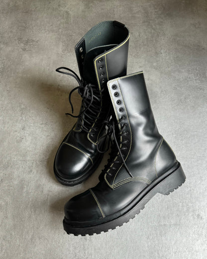 Balenciaga Amphibia Black Hummer Leather Strike Boots (43) - 11