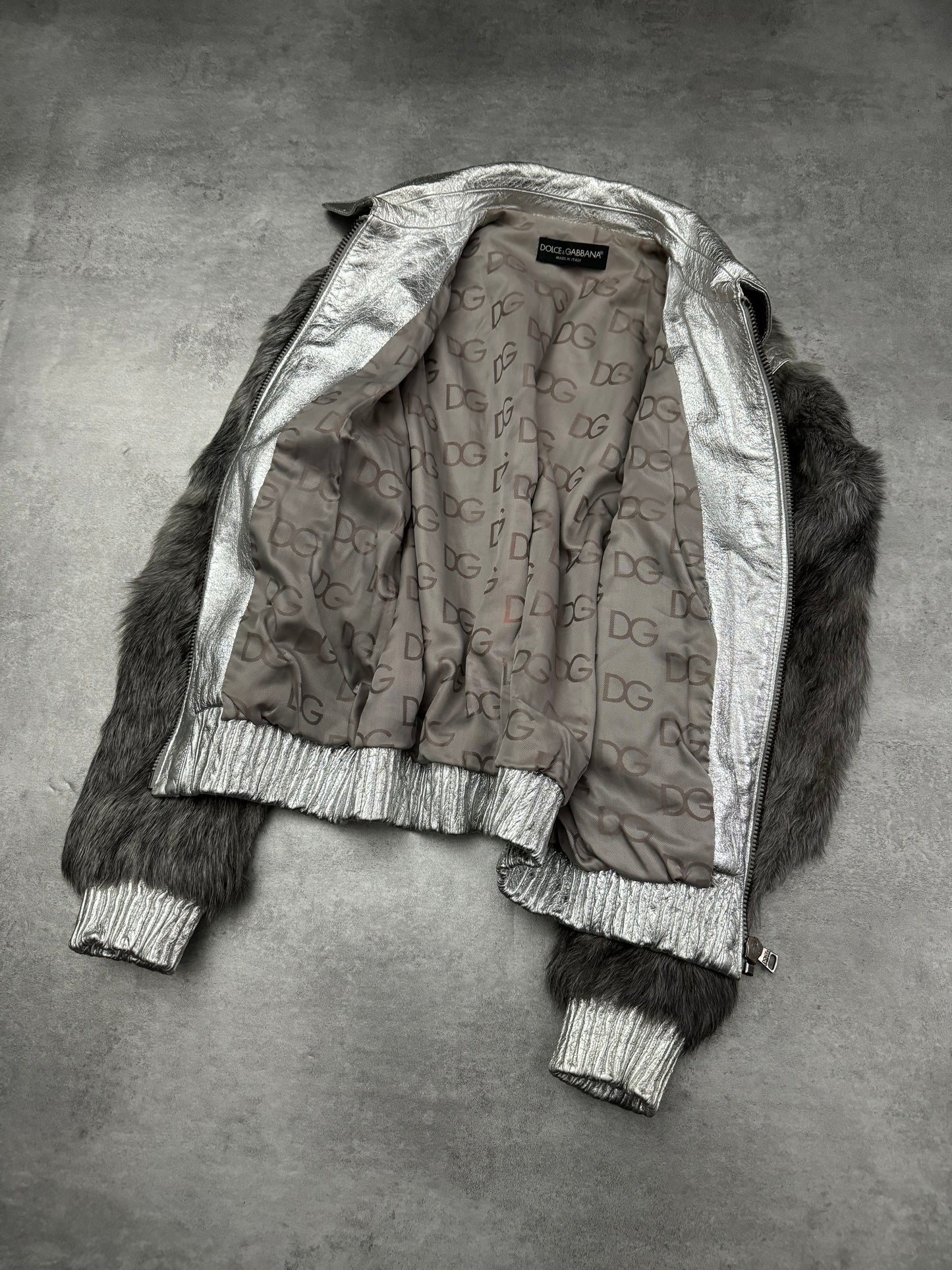 FW2008 Dolce & Gabbana Grey Fur Kid Goat Astro Jacket (XS/S) - 5