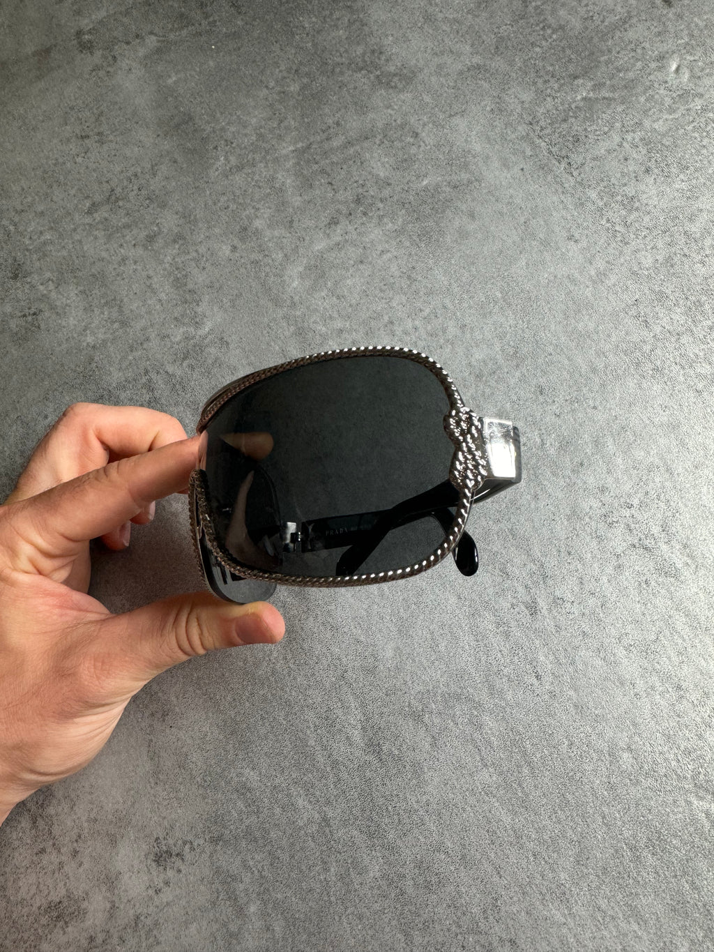 2000s Prada Archive Italian Metallic Sunglasses (OS) – Dolce 2000s Prada Archive Italian Metallic Sunglasses (OS) – Dolce