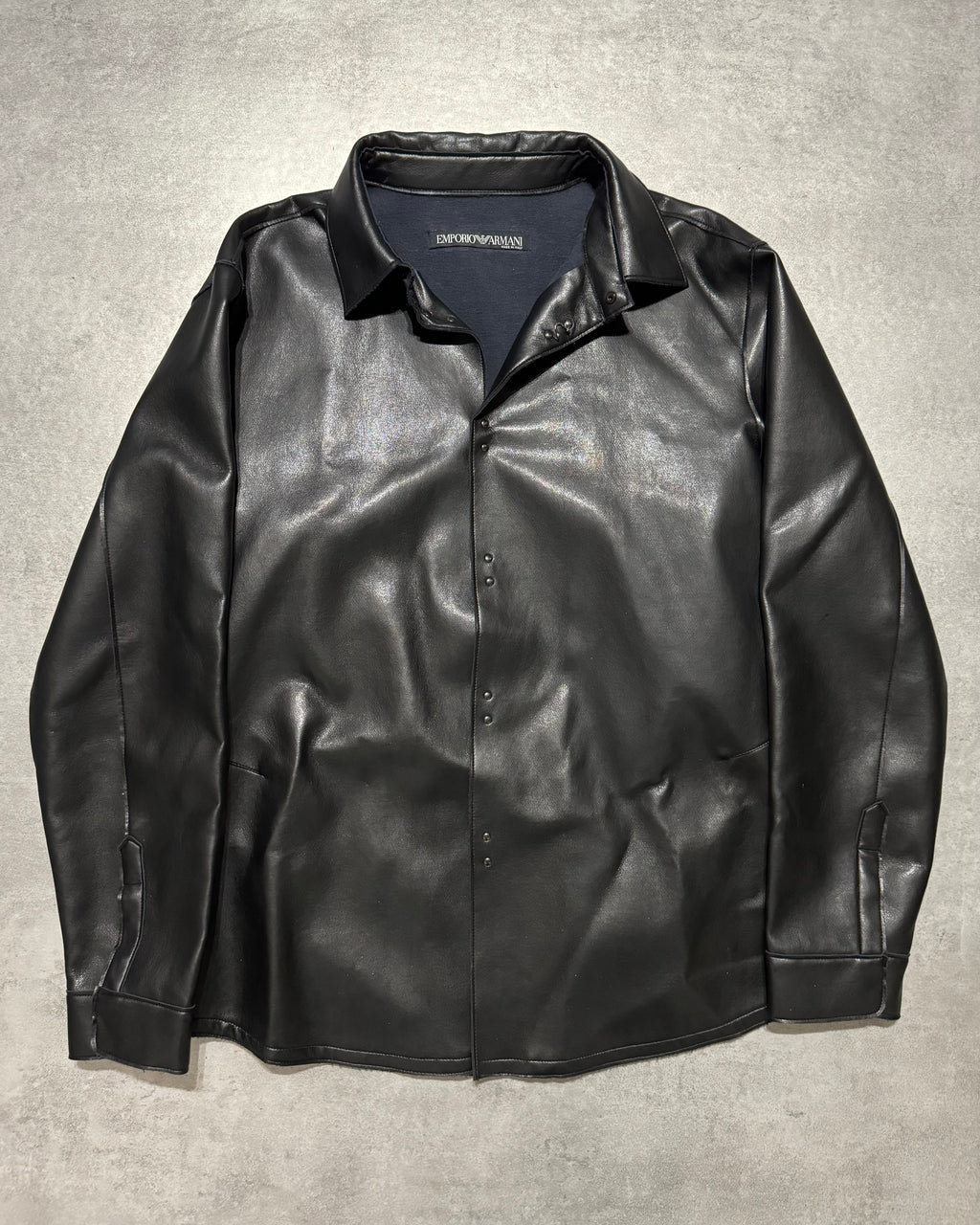 AW1996 Emporio Armani Black Leather Soft Italian Jacket (L/XL) - 1