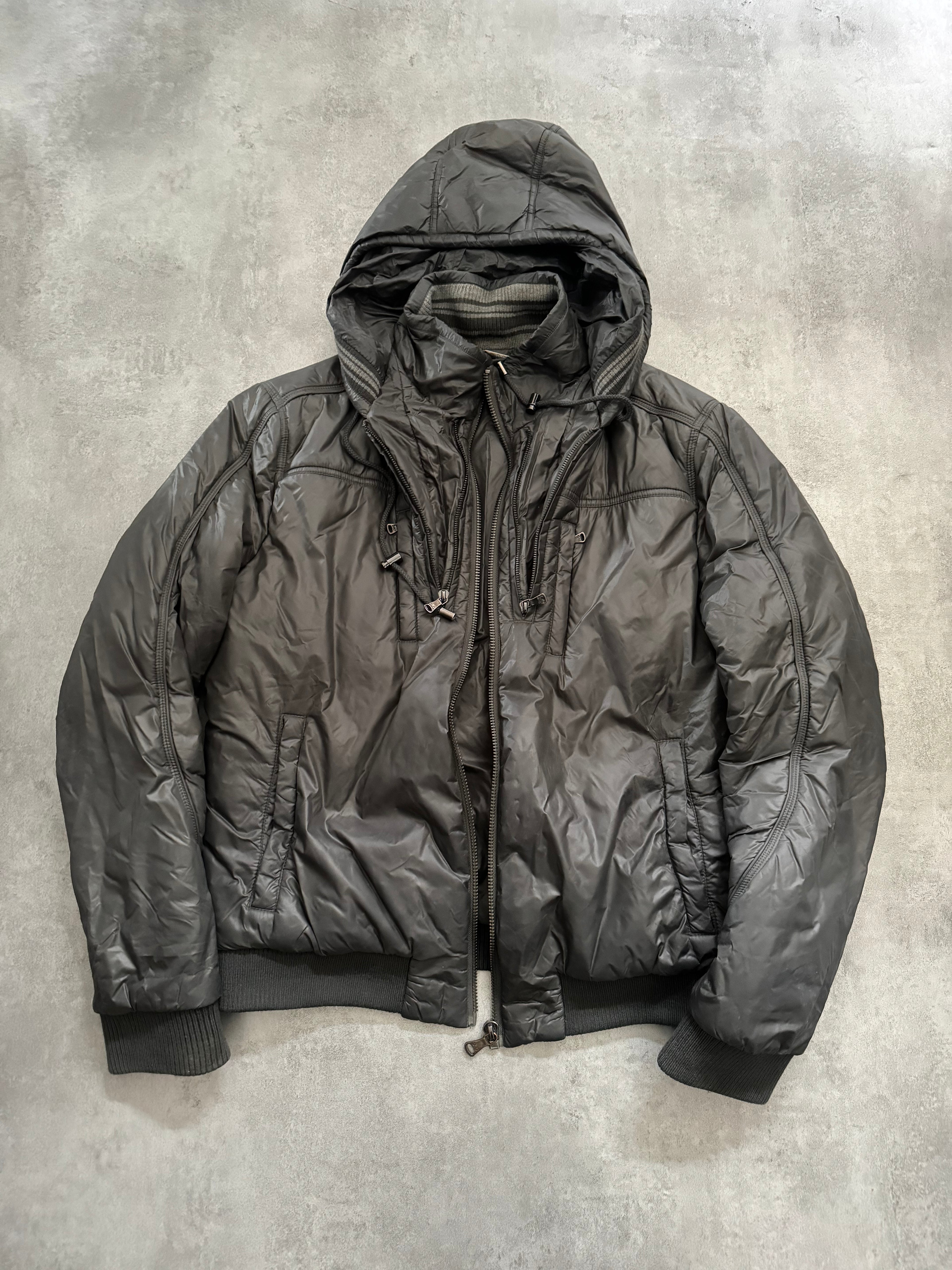 2000s Dolce & Gabbana Multi Zips Avant Garde Grey Astro Bomber Jacket (L) - 3