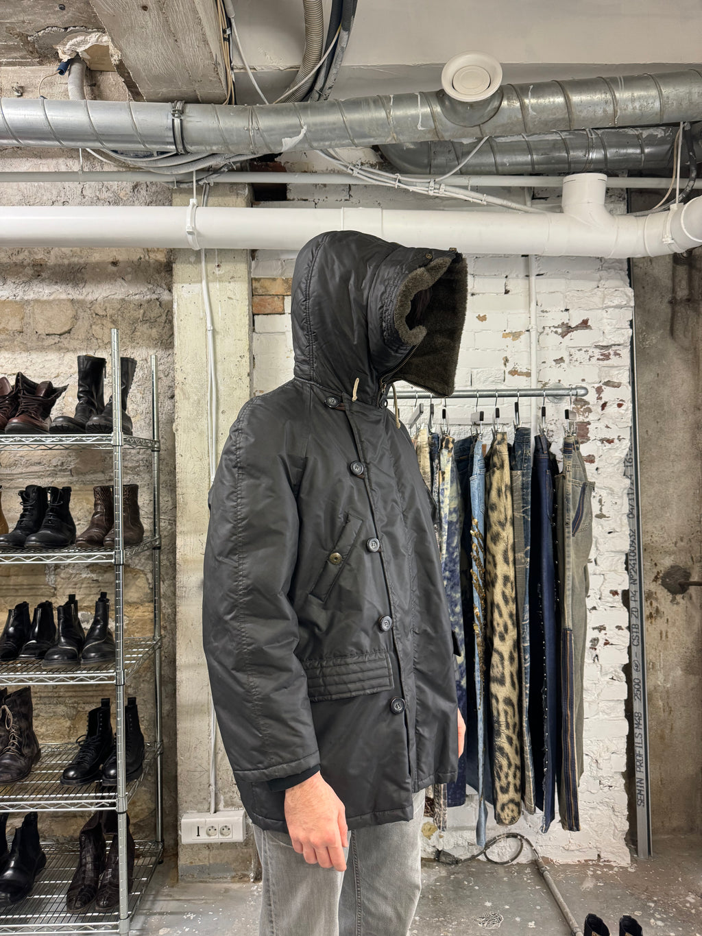 1990s Emporio Armani M1 Type Aviator Bomber Jacket (L) - 6