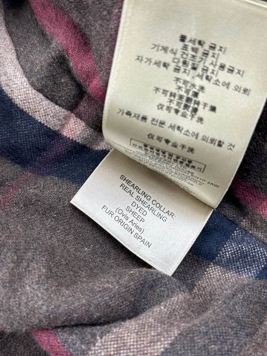 Burberry Dark Brown Lambskin Shearling Collar Puffer Jacket KdeJpWVk 14