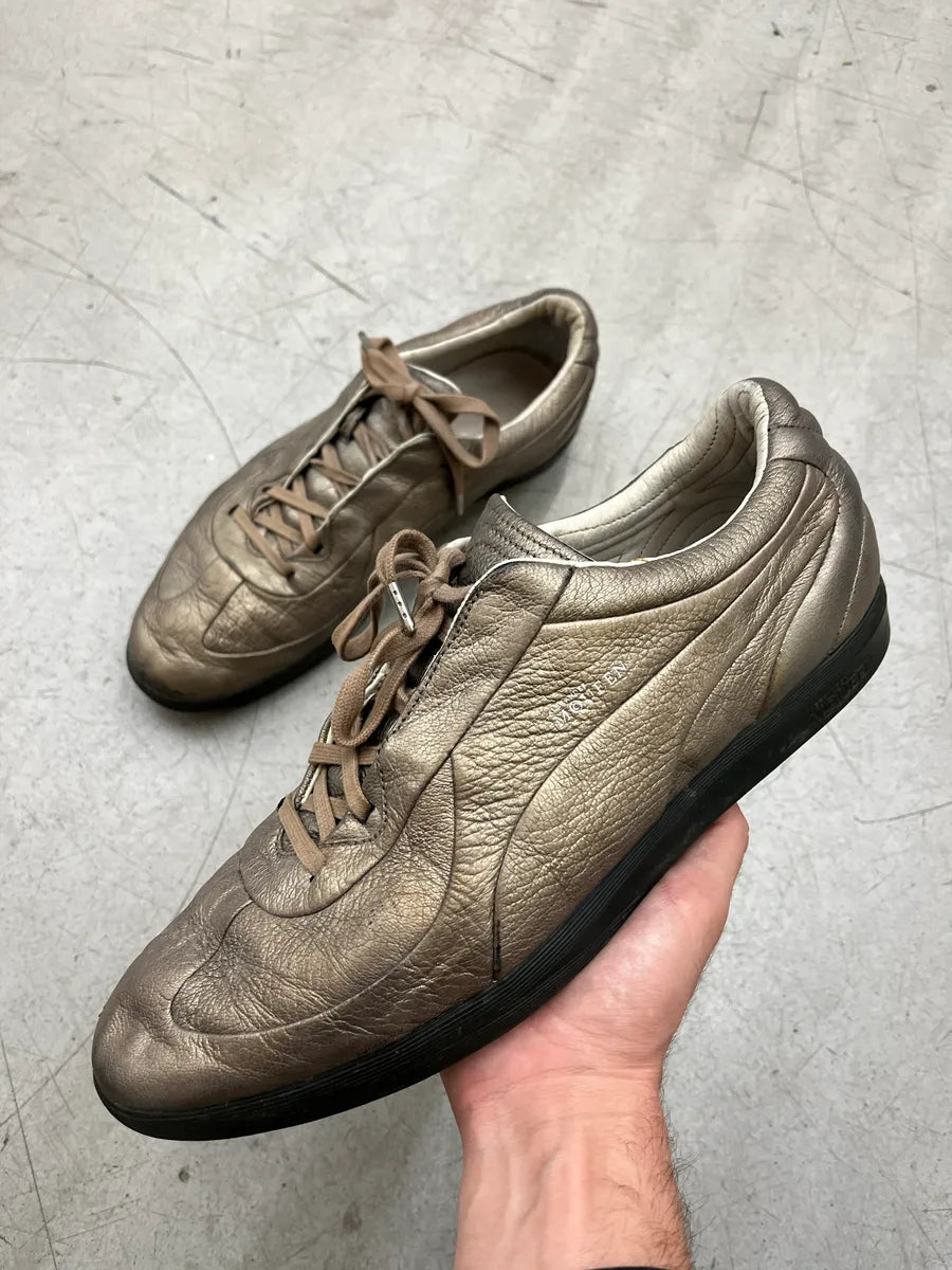 AW2005 Alexander McQueen Puma Metallic Bronze Leather Sneakers KeyKVQeA 0
