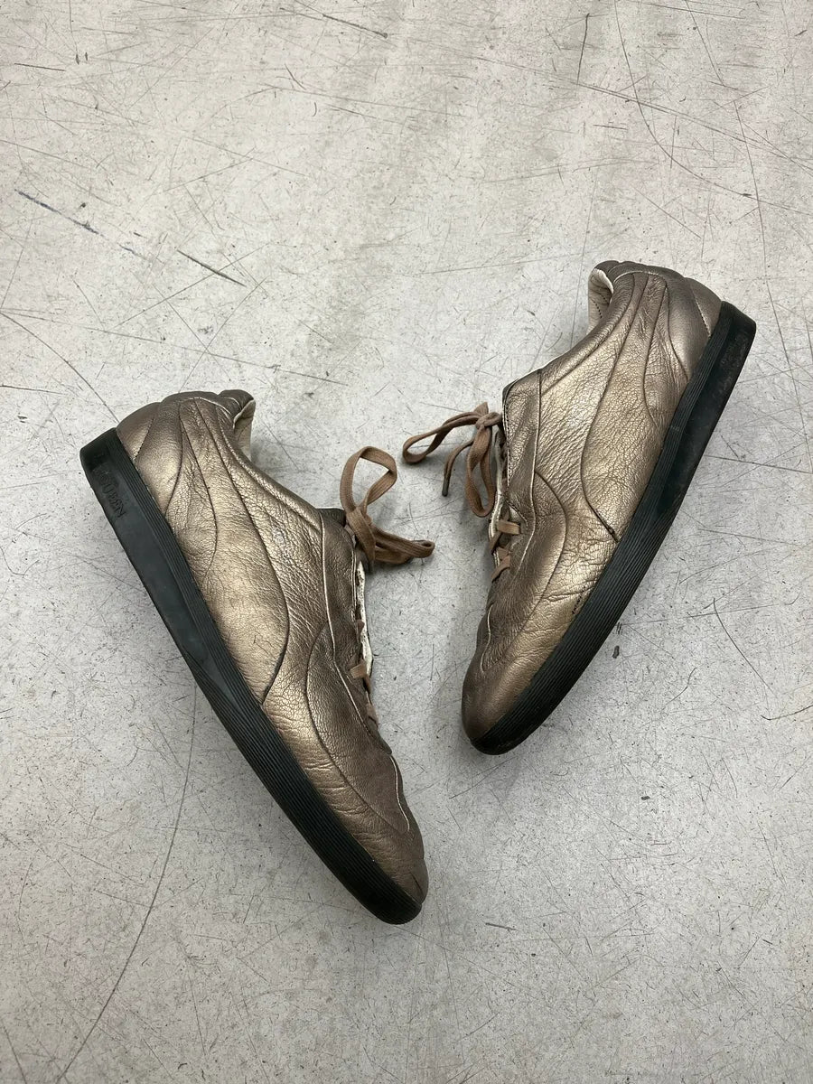 AW2005 Alexander McQueen Puma Metallic Bronze Leather Sneakers KeyKVQeA 1