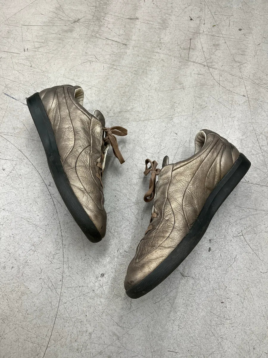AW2005 Alexander McQueen Puma Metallic Bronze Leather Sneakers KeyKVQeA 2