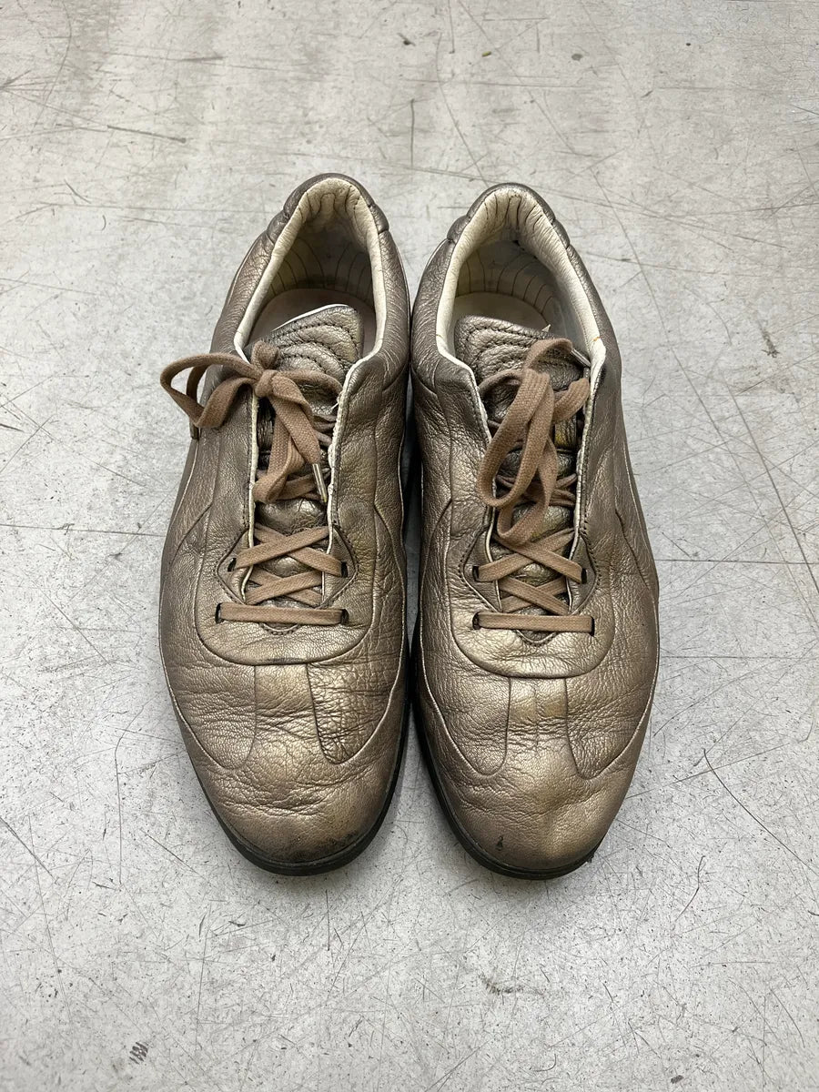AW2005 Alexander McQueen Puma Metallic Bronze Leather Sneakers KeyKVQeA 3
