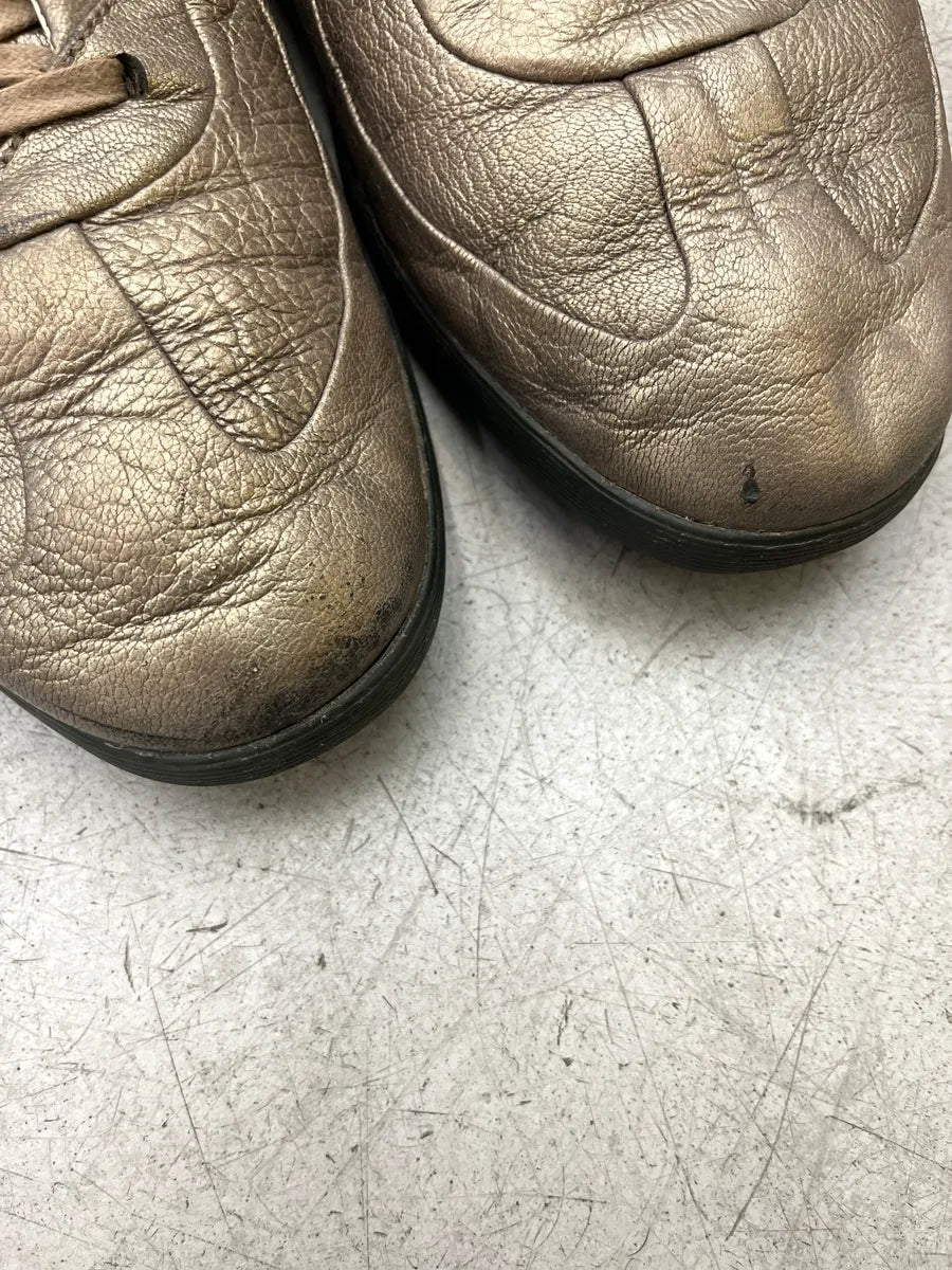 AW2005 Alexander McQueen Puma Metallic Bronze Leather Sneakers KeyKVQeA 6