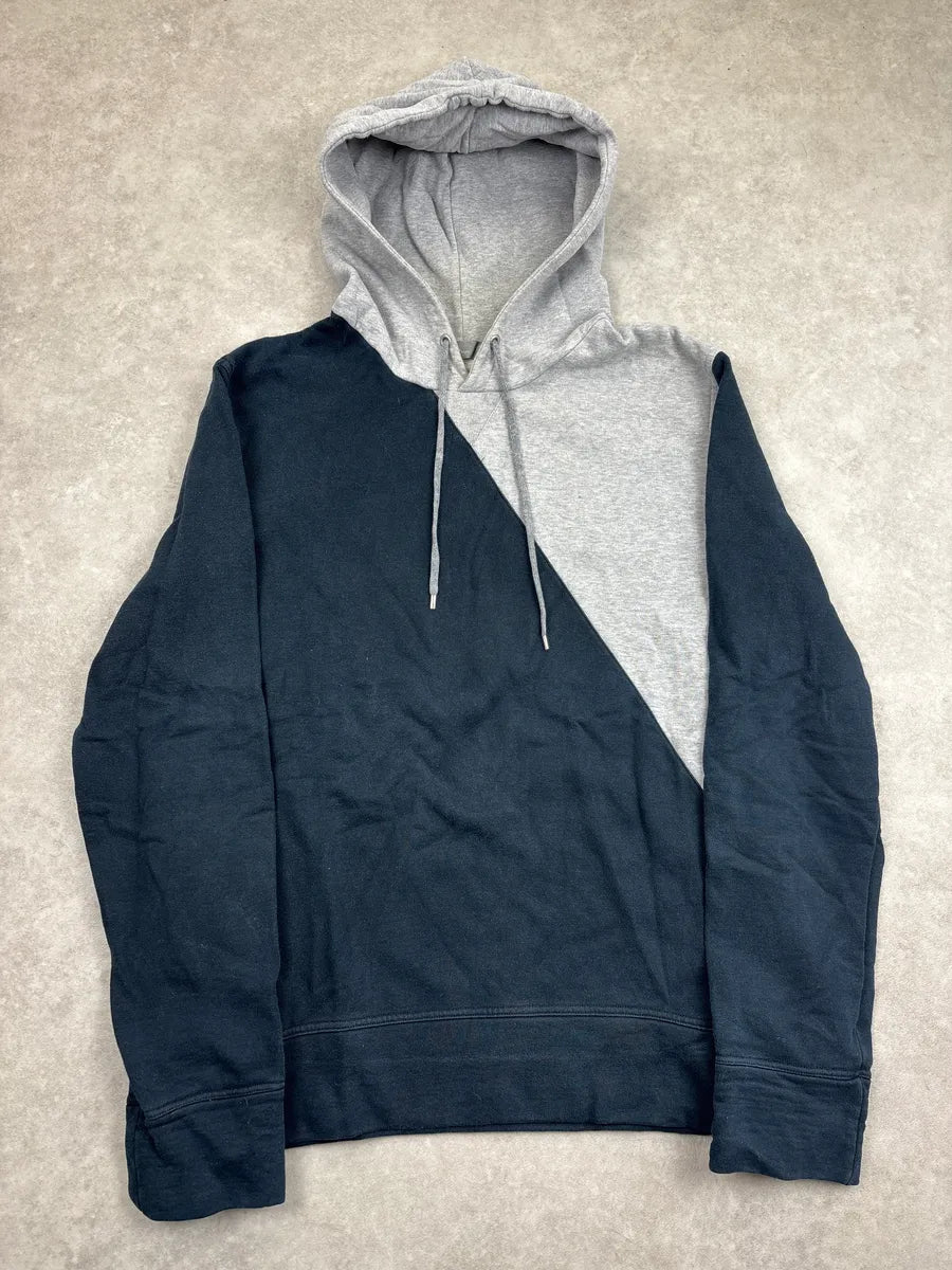 AW2009 Dior Homme Navy & Grey Diagonal Hoodie by Kris Van Assche KilbCZfE 0