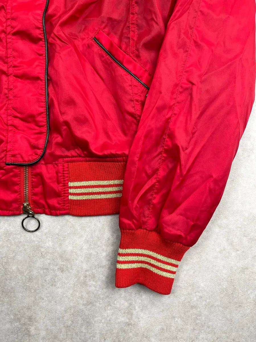 SS2010 Galliano Red Nylon Leopard Lining Bomber Jacket KjXCnPVA 7