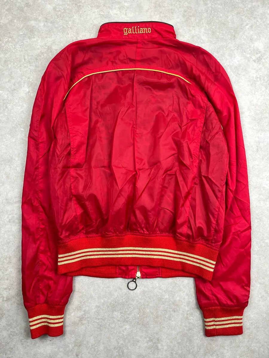 SS2010 Galliano Red Nylon Leopard Lining Bomber Jacket KjXCnPVA 4