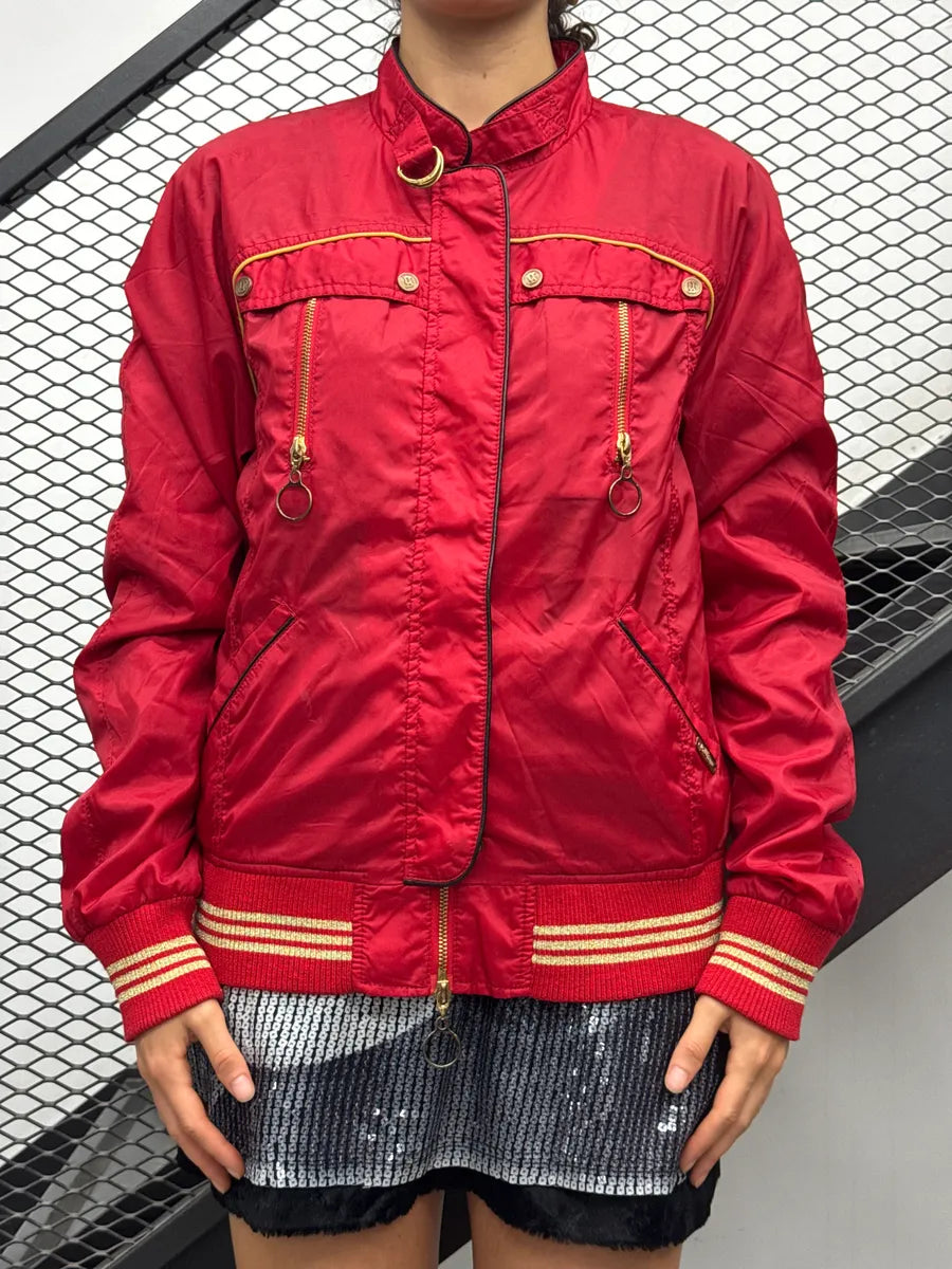 SS2010 Galliano Red Nylon Leopard Lining Bomber Jacket KjXCnPVA 1