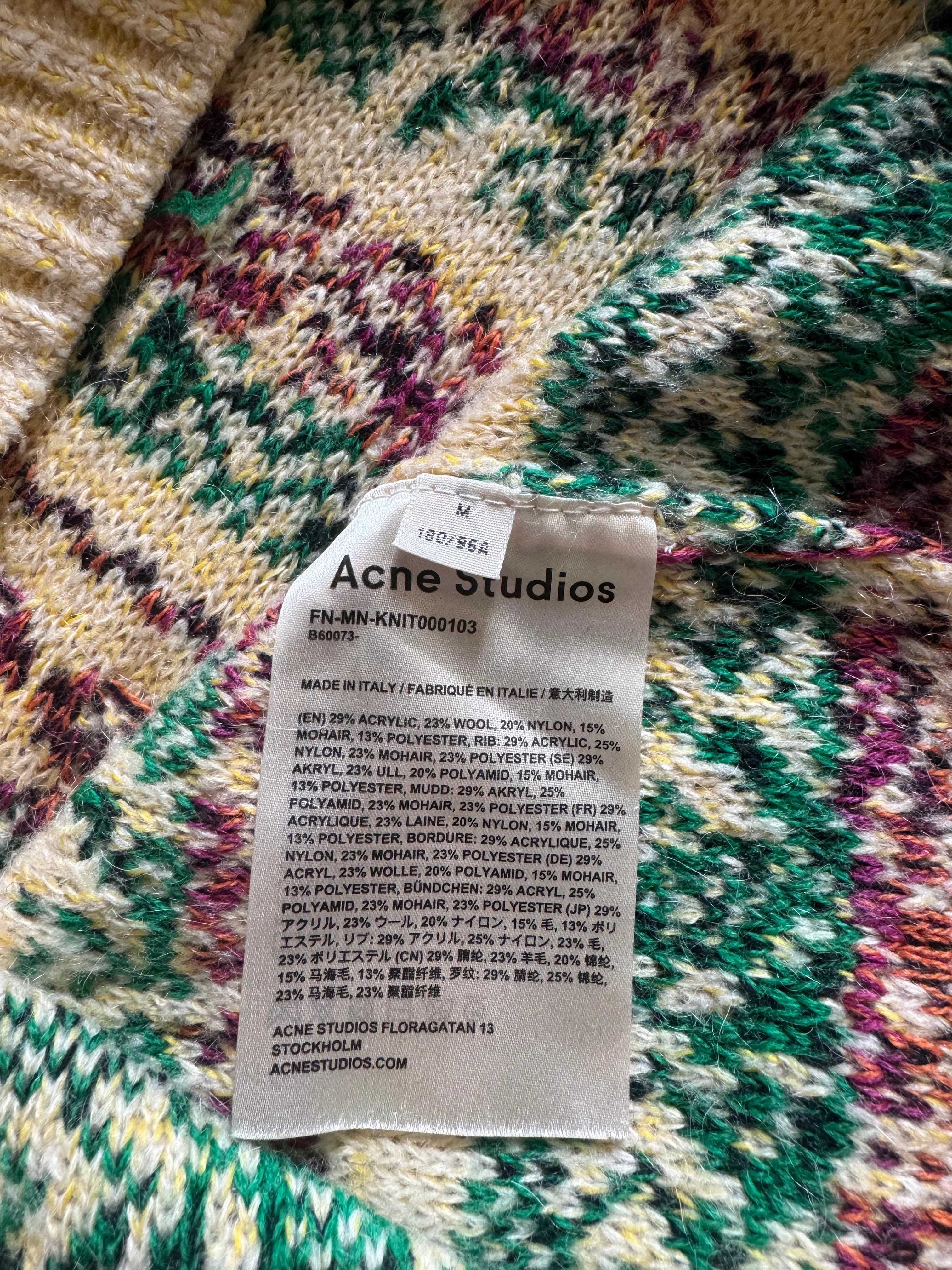 FW2019 Acne Studios Striped Intarsia Knit Tern Jacquard Sweater (L) - 8