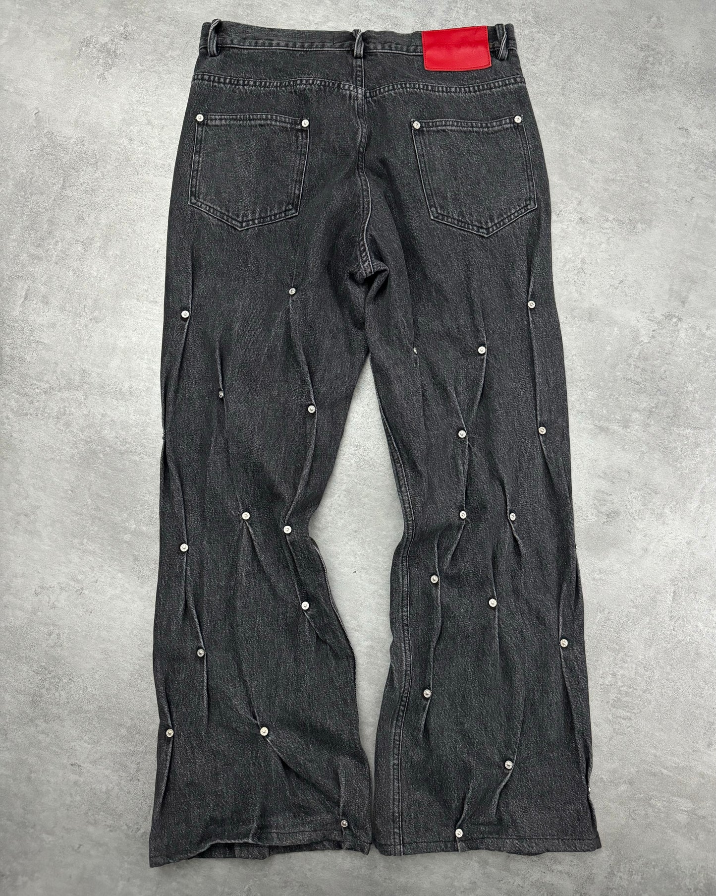 Kusikohc Modern Grey Rivet Jeans (M/L) - 2